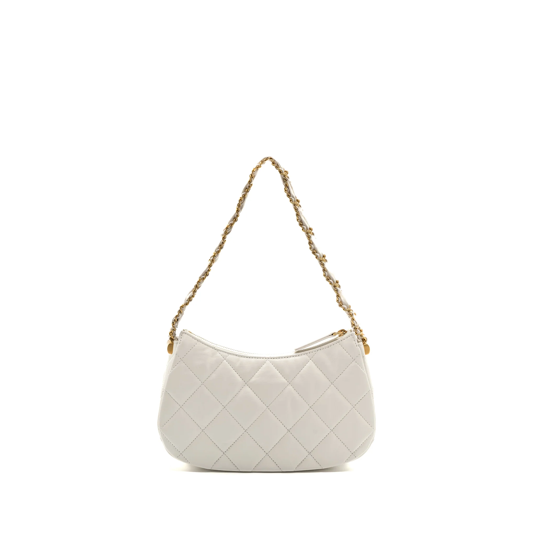 Chanel 23k Hobo Bag Calfskin White GHW (microchip) - Image 2