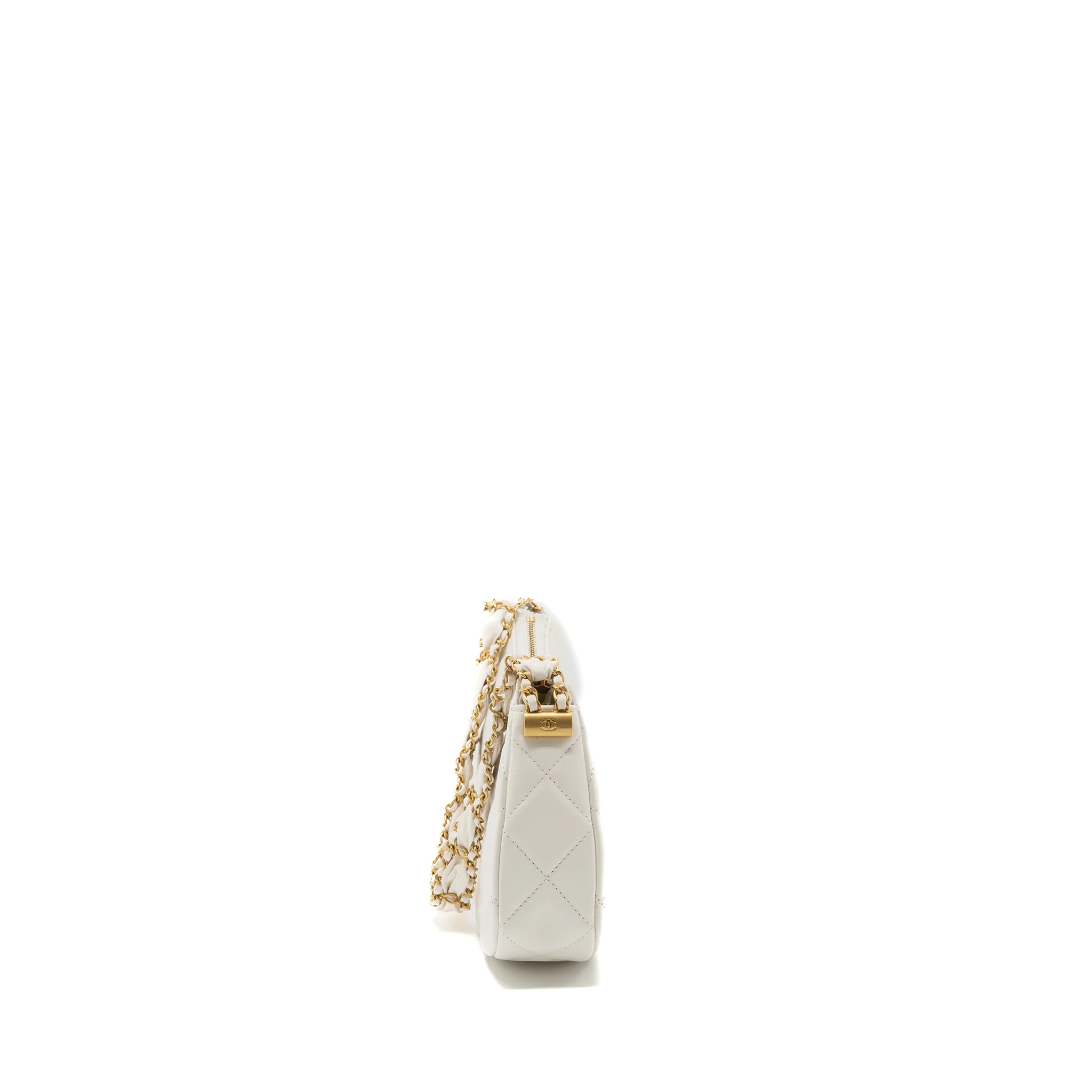 Chanel 23k Hobo Bag Calfskin White GHW (microchip) - Image 3