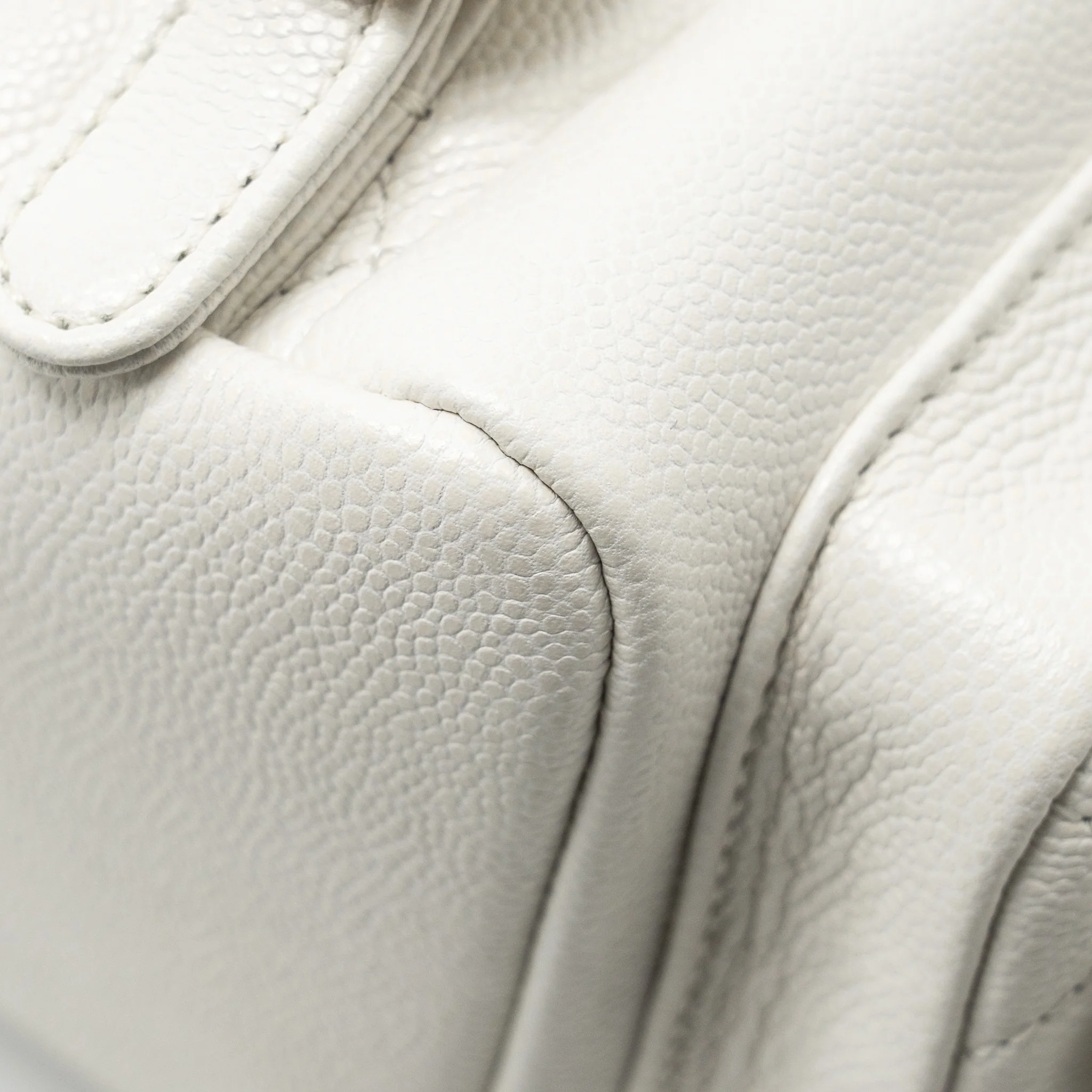 Chanel 23K Triple Pocket Mini Backpack Caviar White LGHW (Microchip) - Image 11