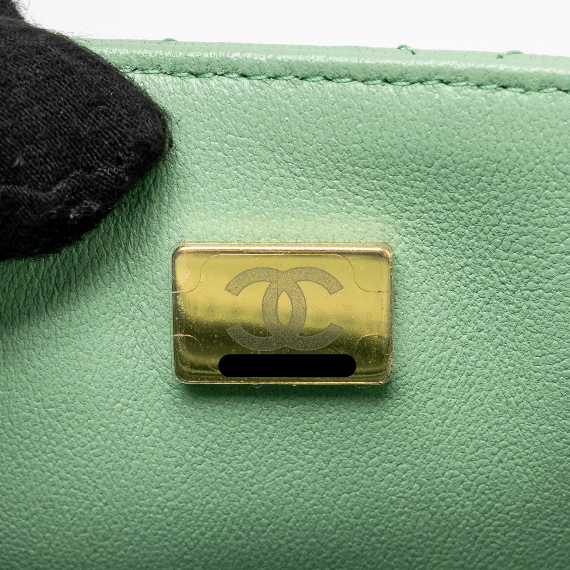 Chanel 23P Top Handle Mini Rectangular Lambskin Light Green LGHW (Microchip) - Image 18