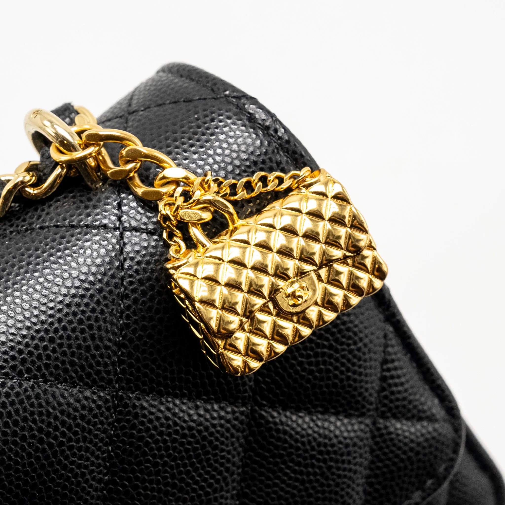 Chanel 23s Wallet On Chain with Bag Charm Caviar Black GHW(Microchip) - Image 13