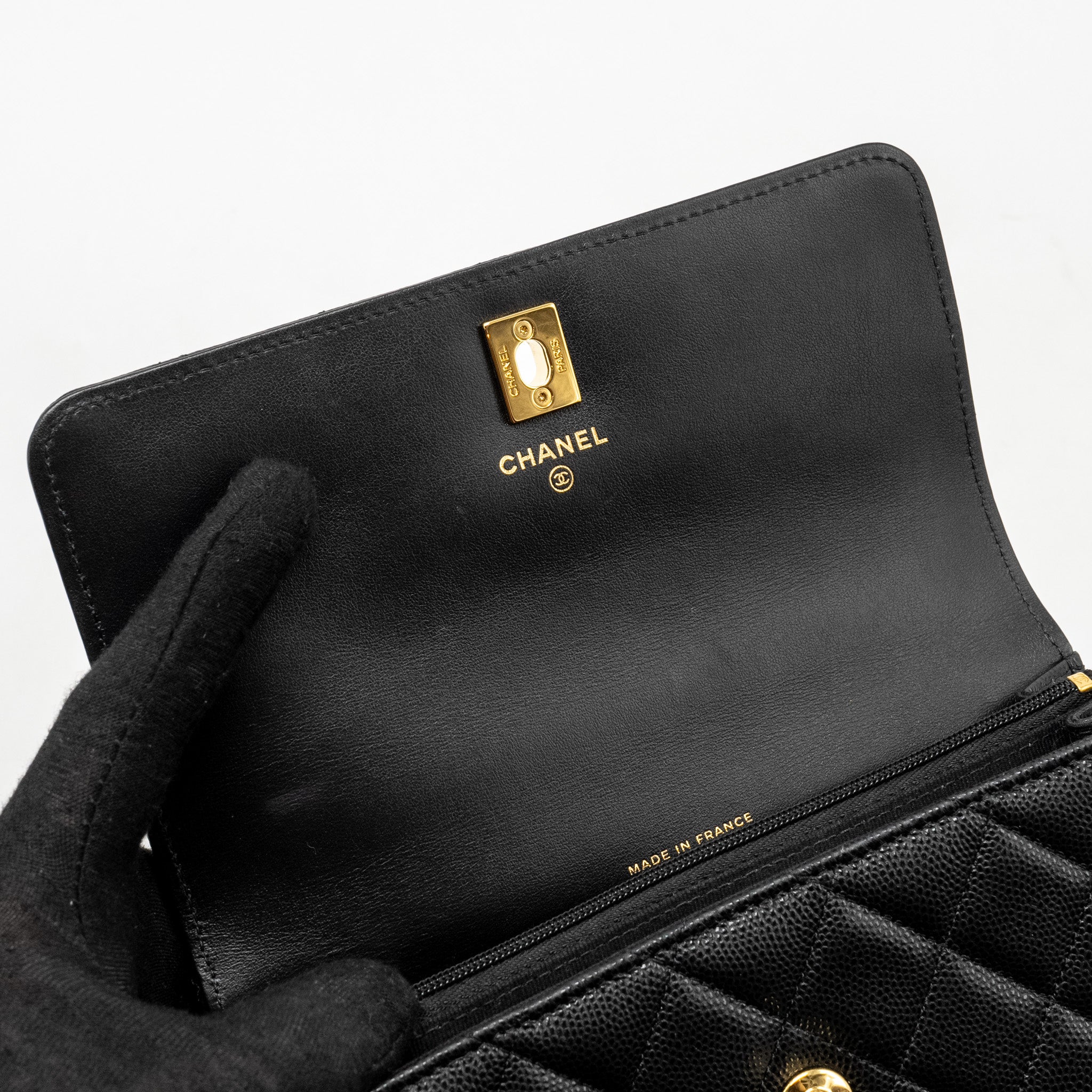 Chanel 23s Wallet On Chain with Bag Charm Caviar Black GHW(Microchip) - Image 15