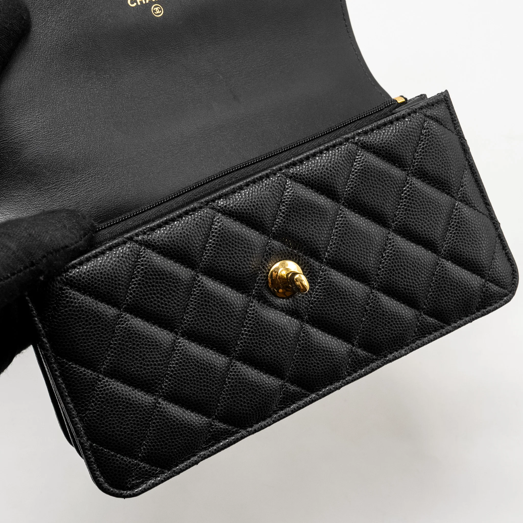 Chanel 23s Wallet On Chain with Bag Charm Caviar Black GHW(Microchip) - Image 16