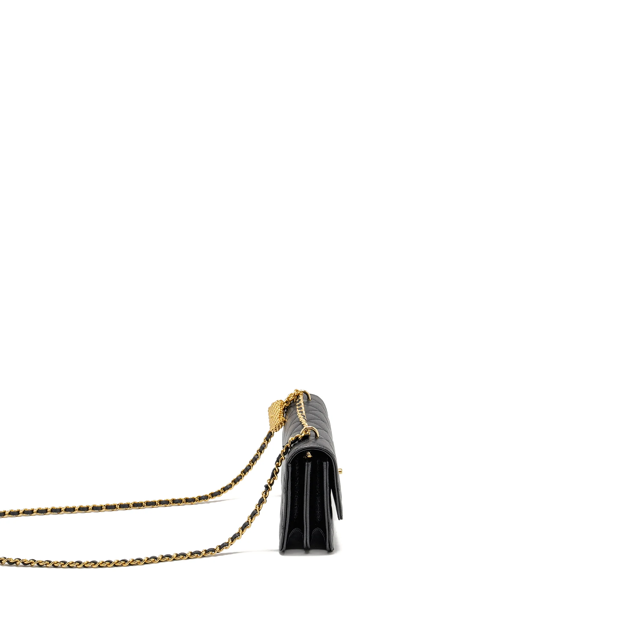 Chanel 23s Wallet On Chain with Bag Charm Caviar Black GHW(Microchip) - Image 3