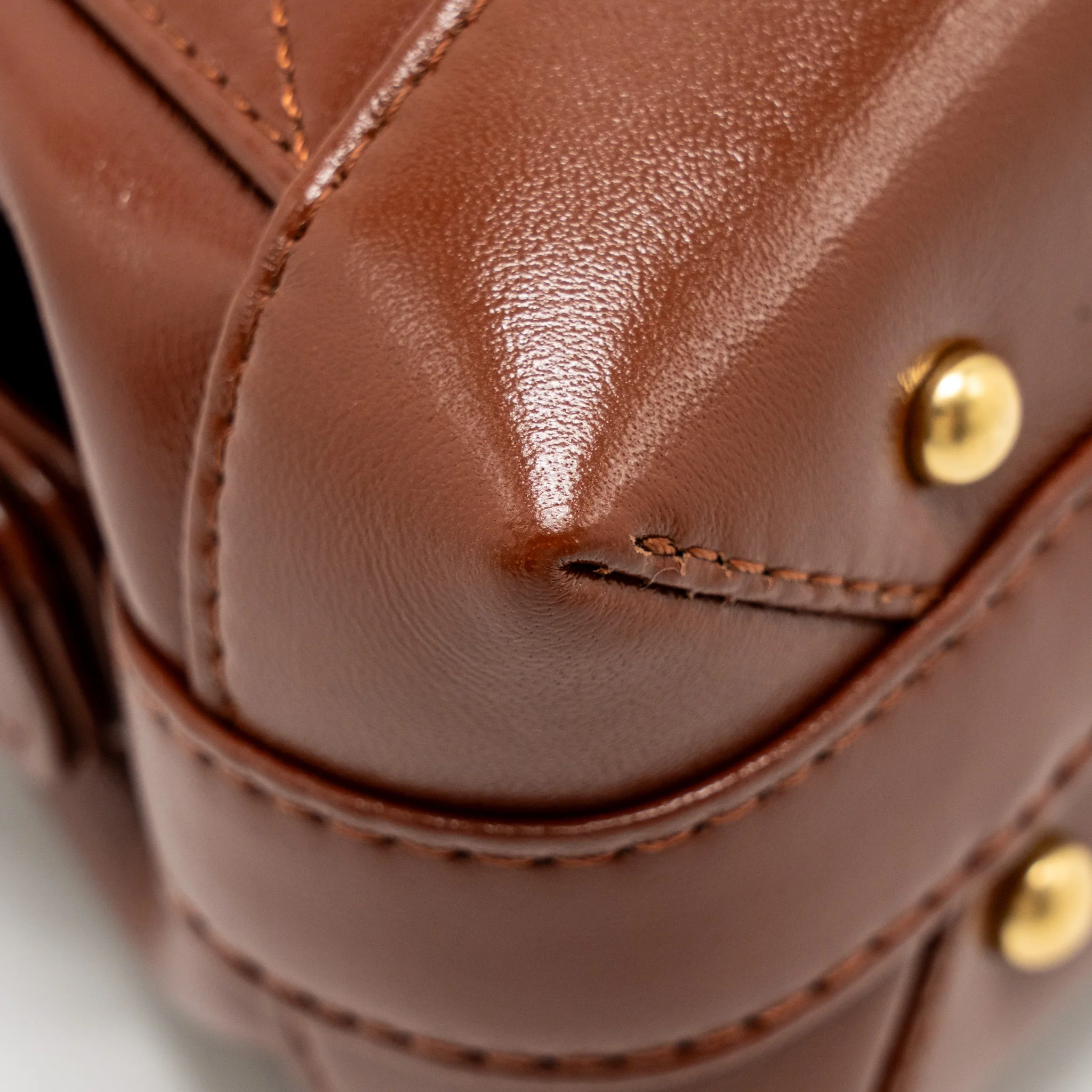 Chanel 24a Small Top Handle Doctor Bag Quilted Shiny Lambskin Caramel GHW (microchip) - Image 9