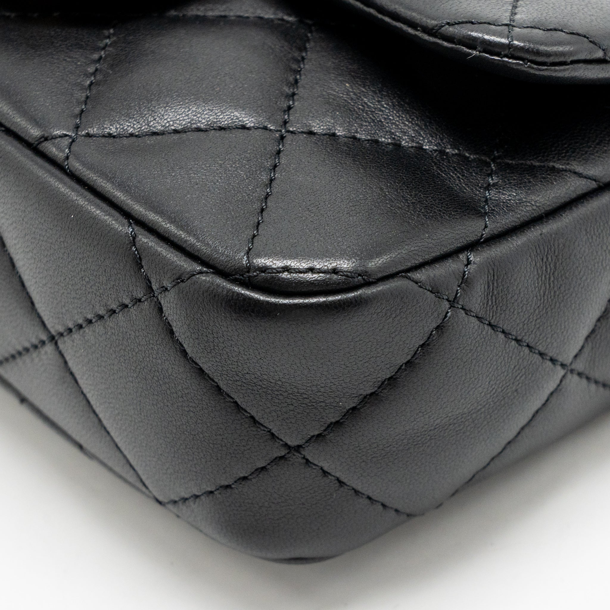Chanel 24S Top Handle Mini Flap Bag Lambskin Black GHW (Microchip) - Image 9