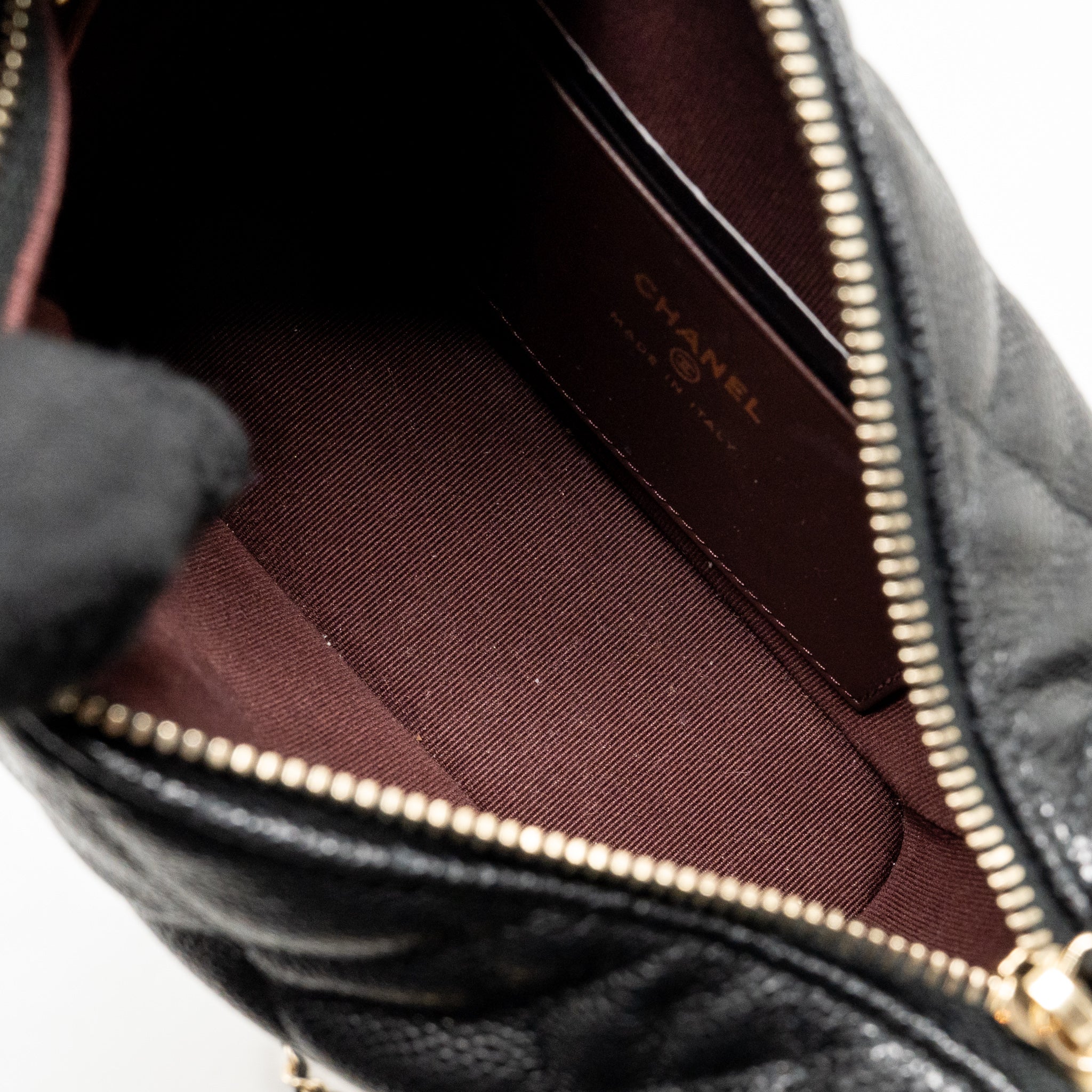 CHANEL 25C QUILTED HOBO BAG CAVIAR BLACK LGHW (MICROCHIP) - Image 15