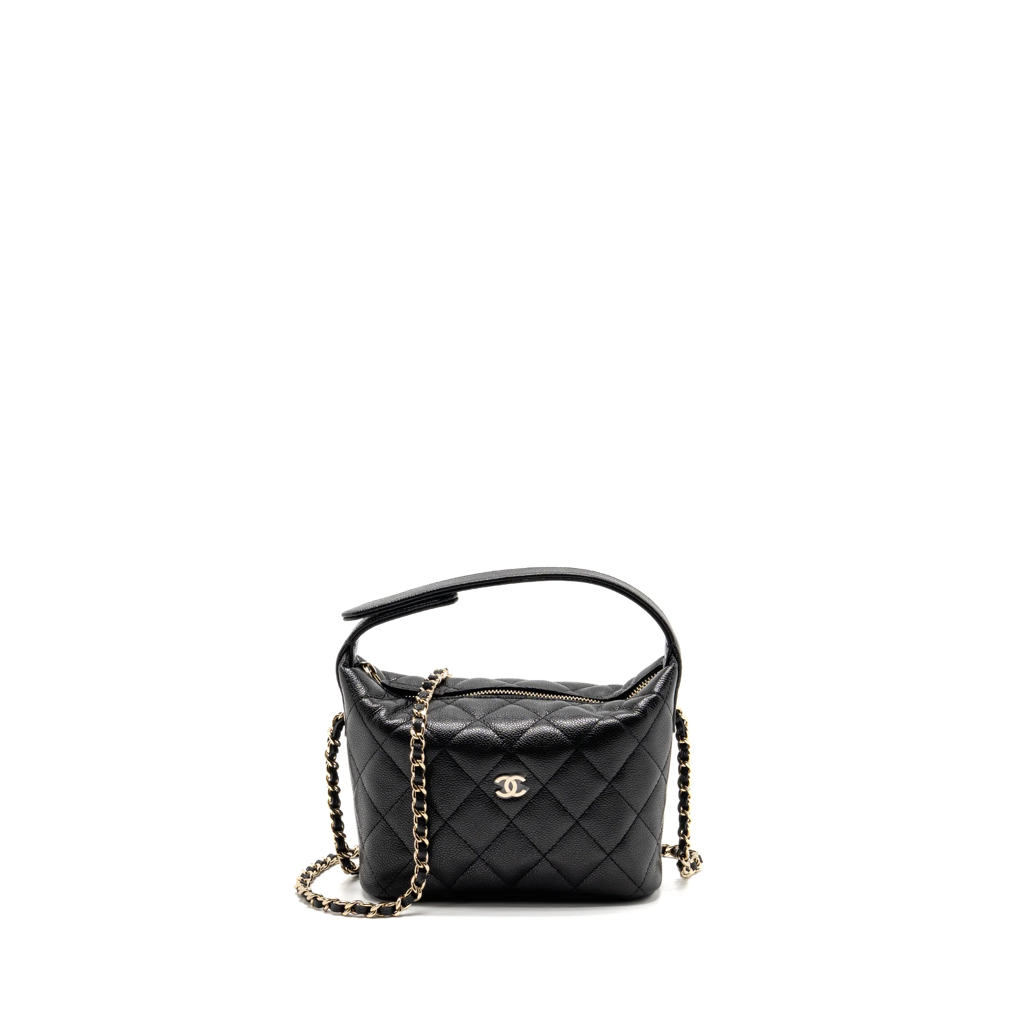 Chanel 25c Quilted Hobo Bag Caviar Black LGHW (microchip)