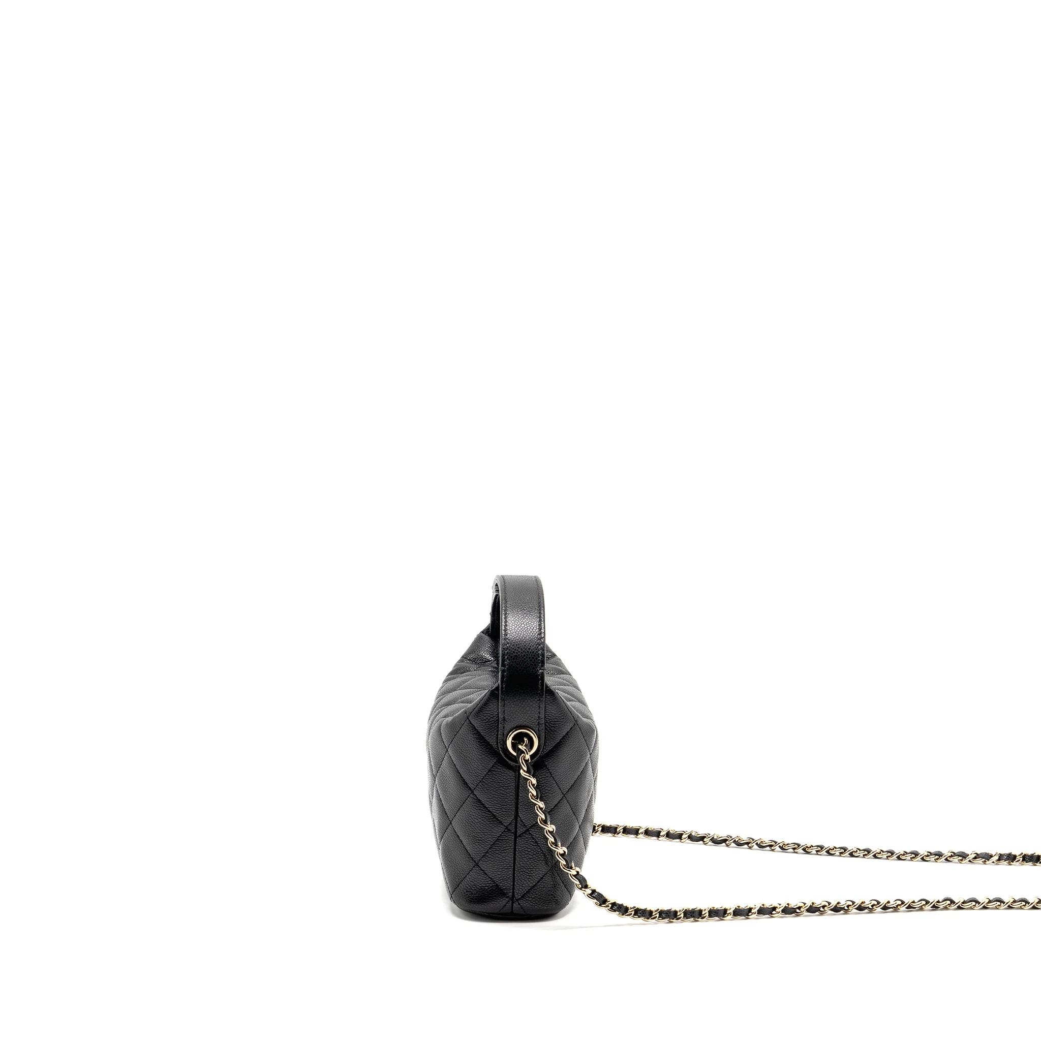 Chanel 25c Quilted Hobo Bag Caviar Black LGHW (microchip) - Image 4