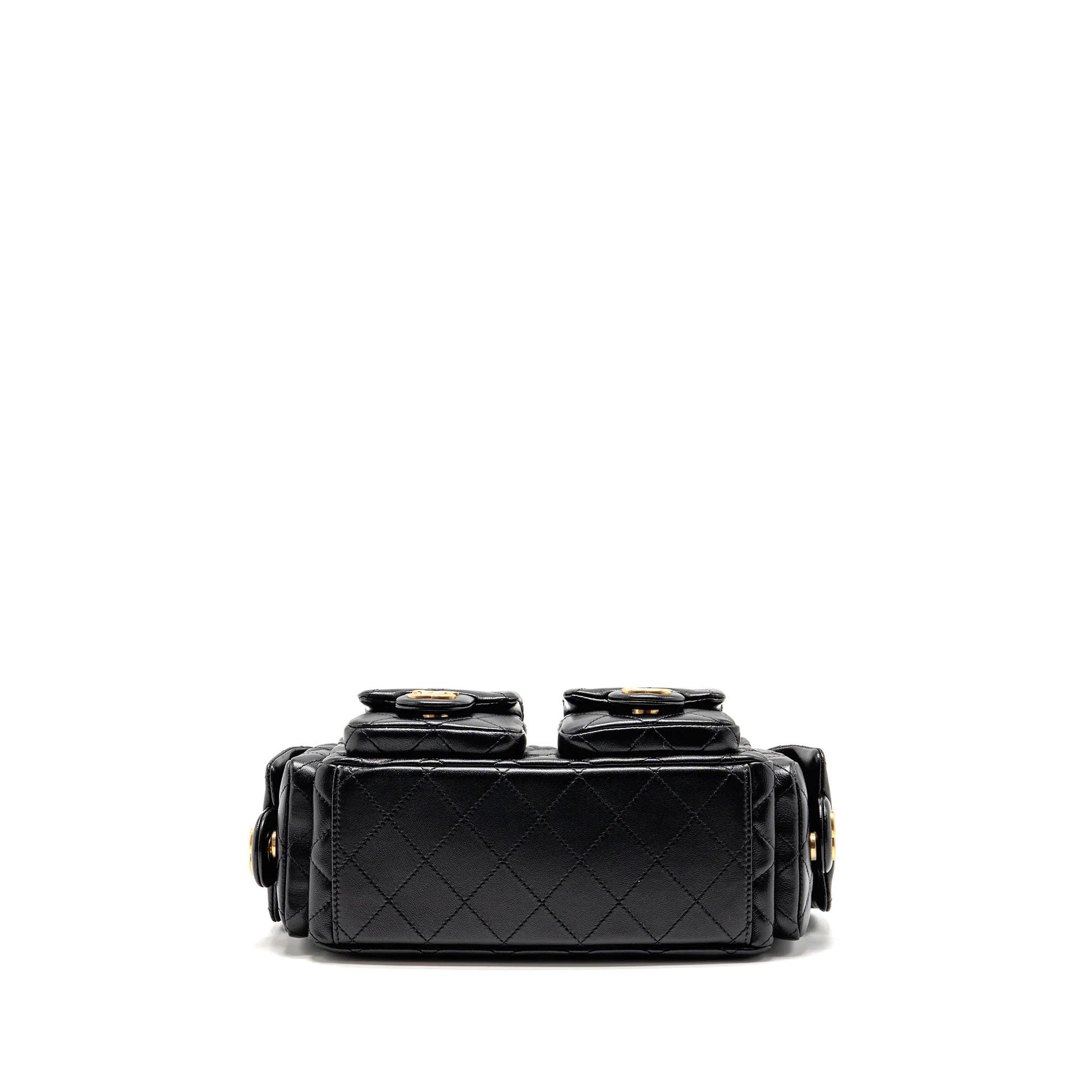 Chanel 25C small hobo bag shiny lambskin black GHW (microchip) - Image 6
