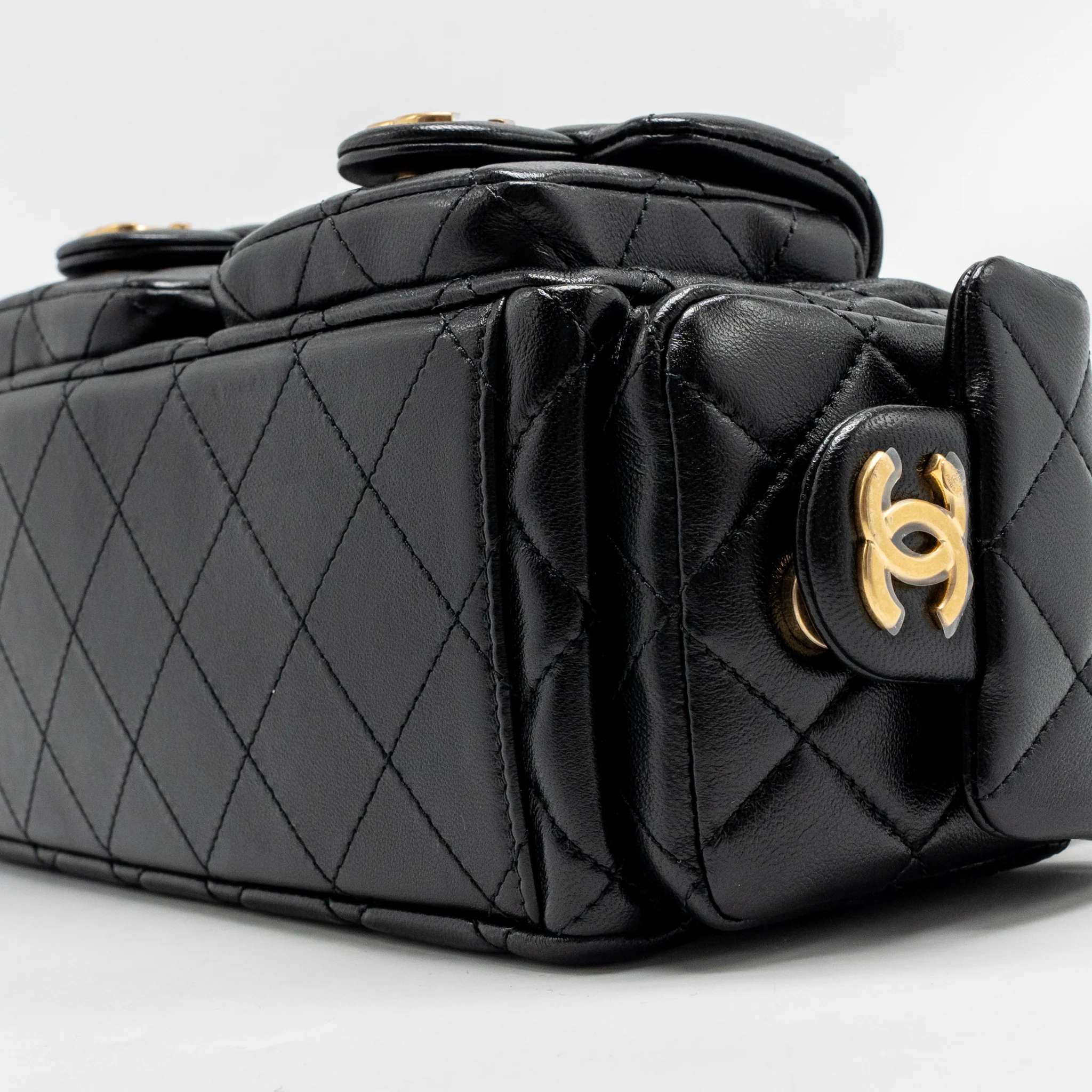 Chanel 25C small hobo bag shiny lambskin black GHW (microchip) - Image 8