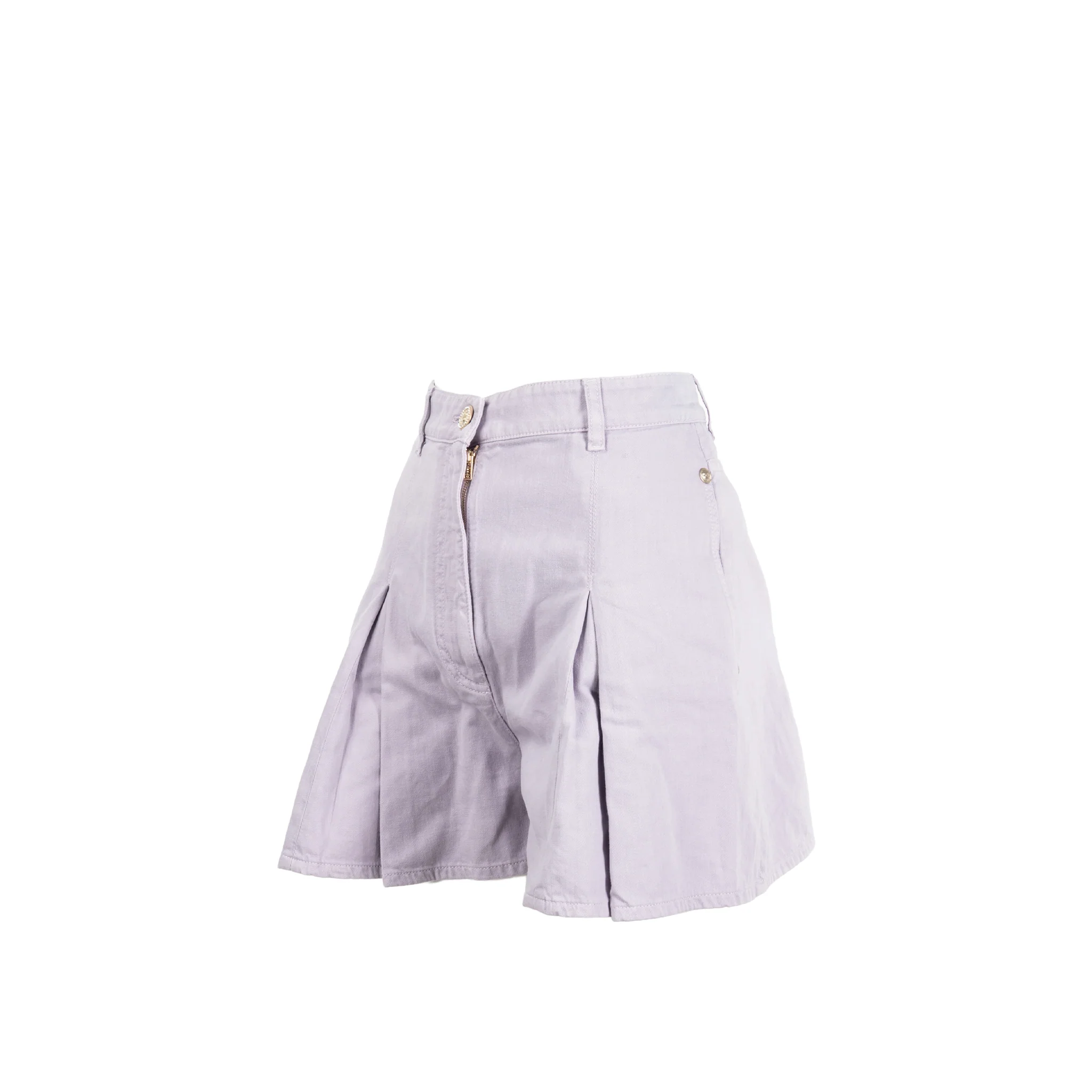 Chanel 26c size 34 denim shorts lilac with crystal cc buttons - Image 3