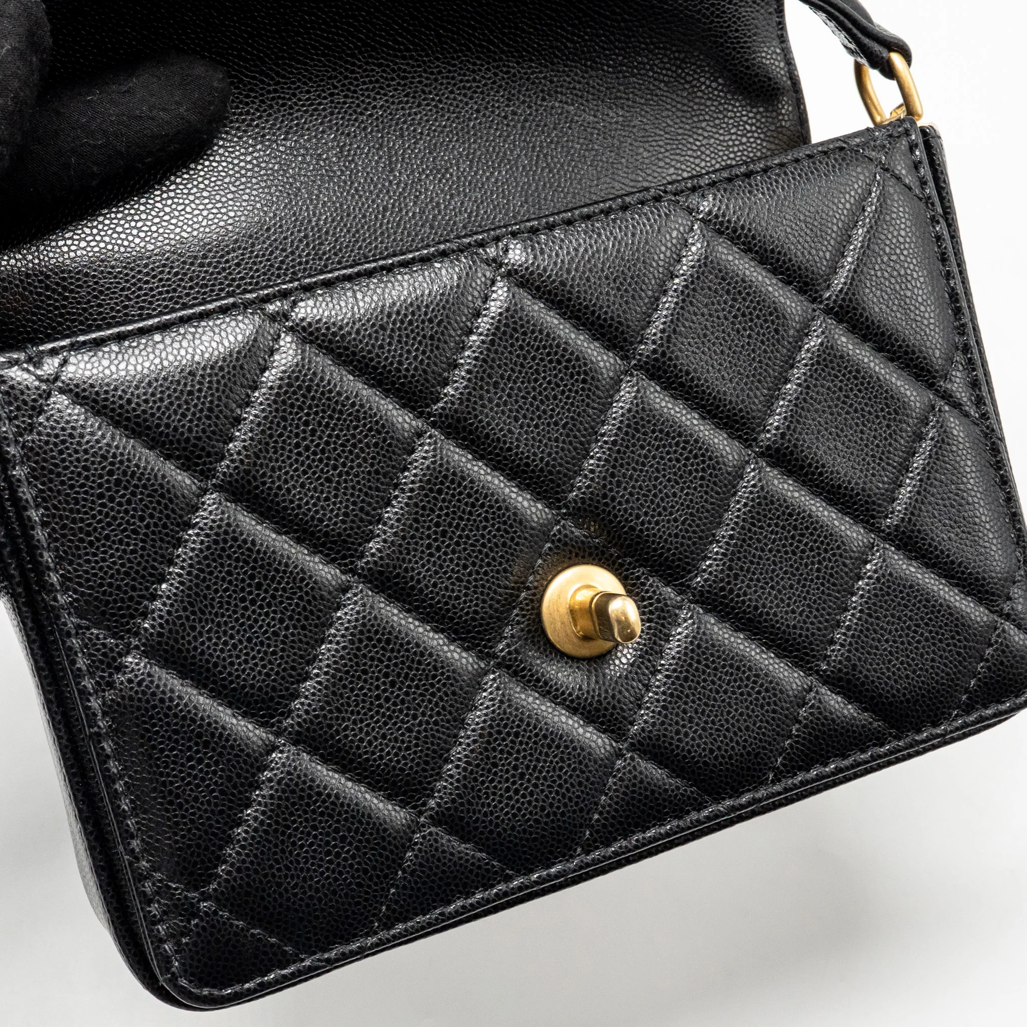 Chanel 24k Top Handle Messenger Bag with Removable Chain Caviar Black GHW(microchip) - Image 14
