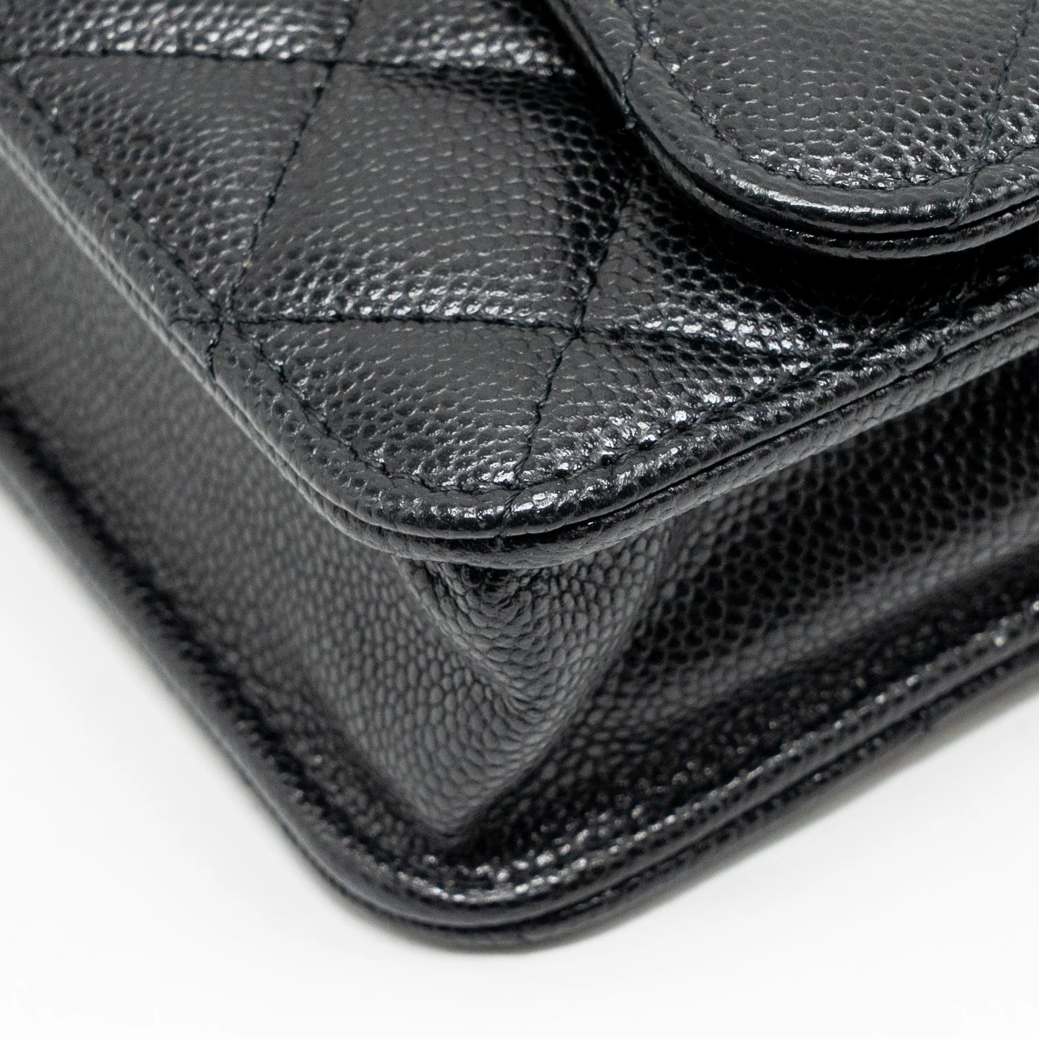 Chanel Quilted CC Clutch on Chain Caviar Black LGHW (Microchip) - Image 10