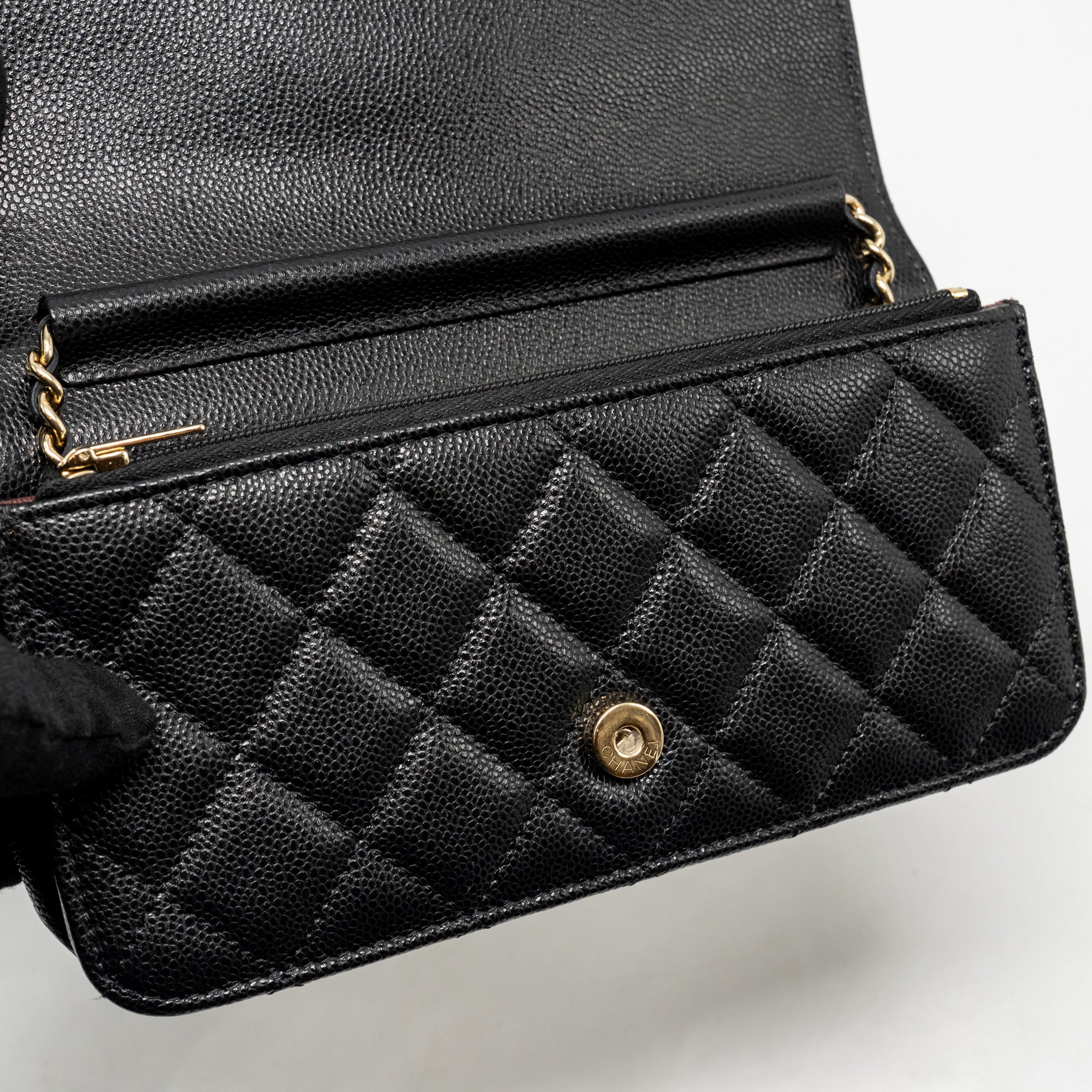 Chanel Quilted CC Clutch on Chain Caviar Black LGHW (Microchip) - Image 14