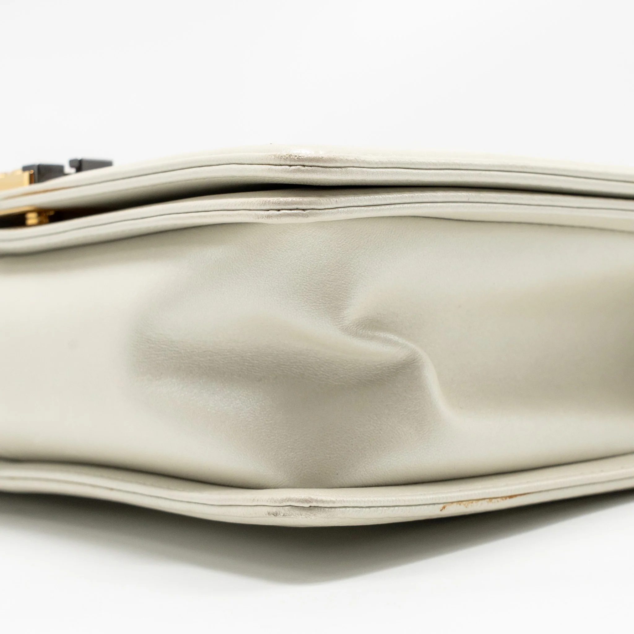 Chanel Boy Bag Metal Squared Lambskin White/Red GHW - Image 7