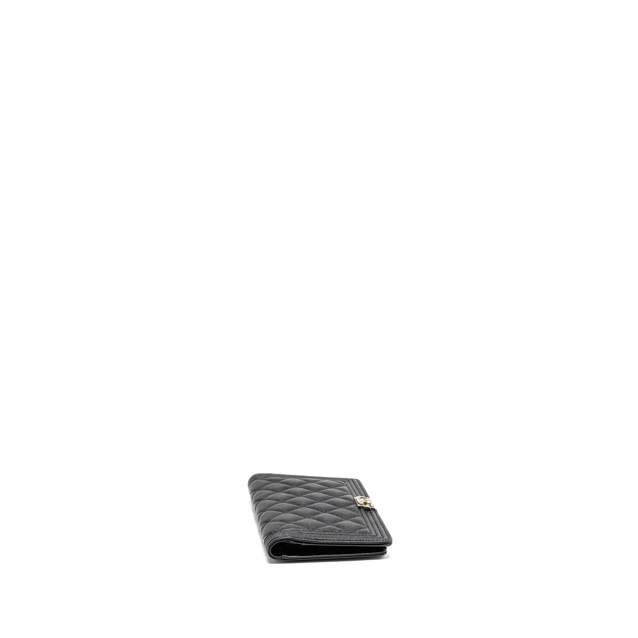 Chanel Boy Long Wallet Shiny Grained Calfskin Black SHW - Image 3