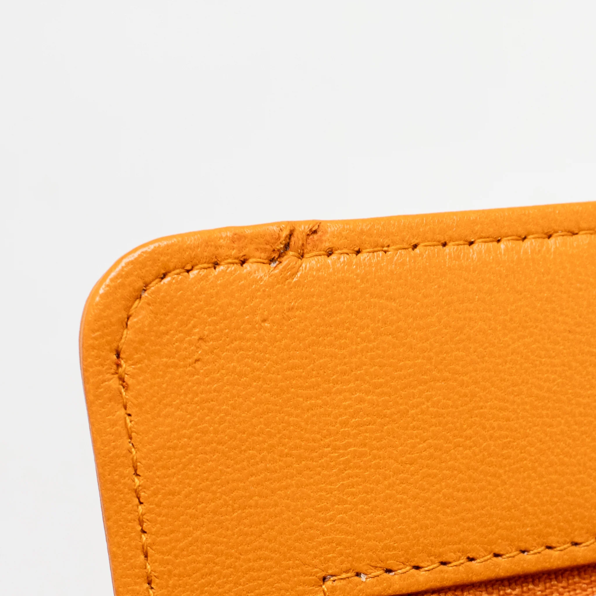 Chanel boy wallet on chain lambskin orange ruthenium silver hardware - Image 16
