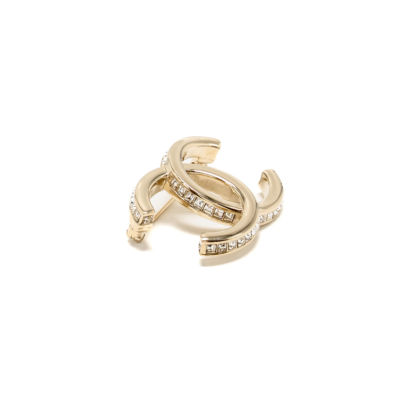 Chanel CC Brooch Crystal Silver Tone - Image 3