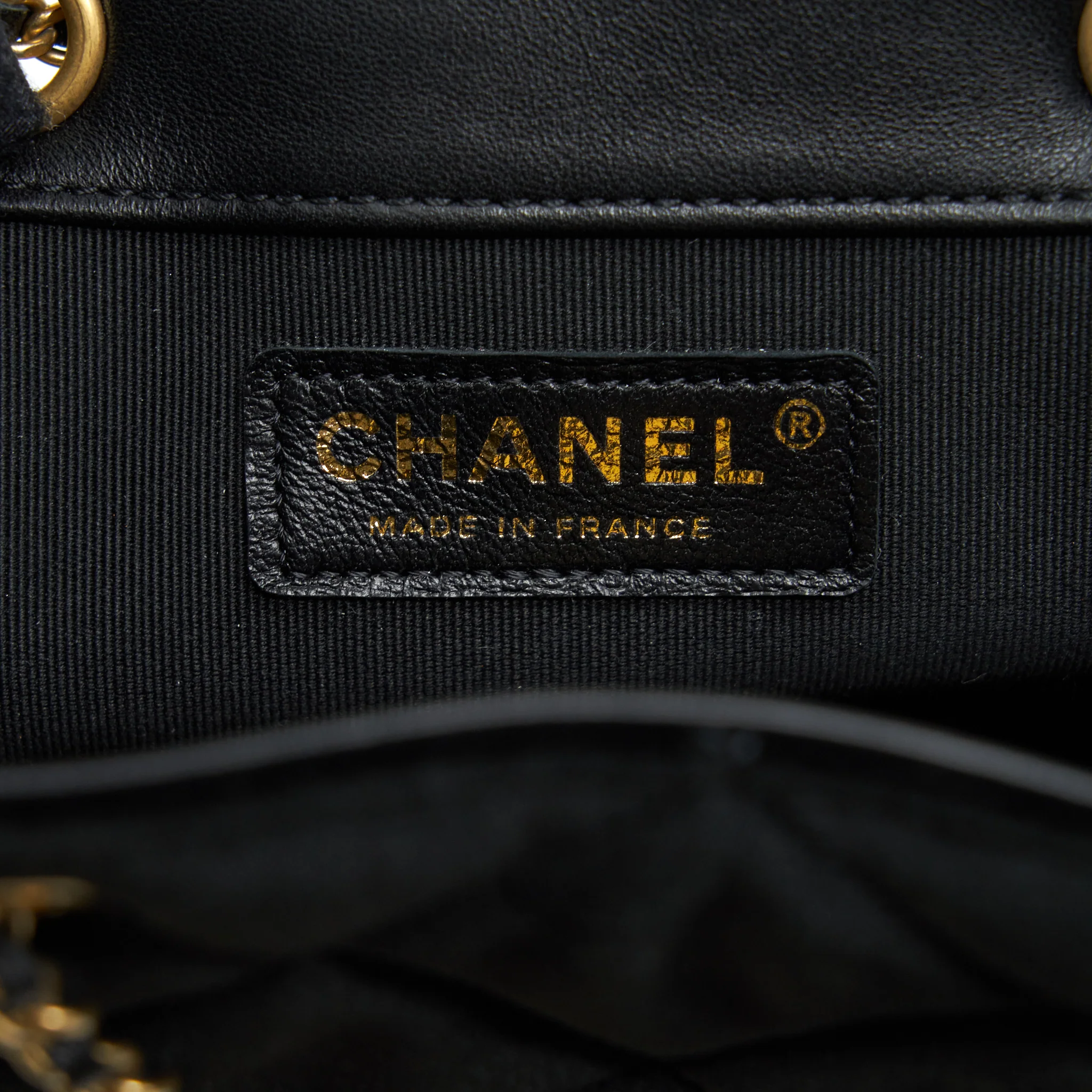 Chanel Bucket Bag Velvet Black GHW - Image 10