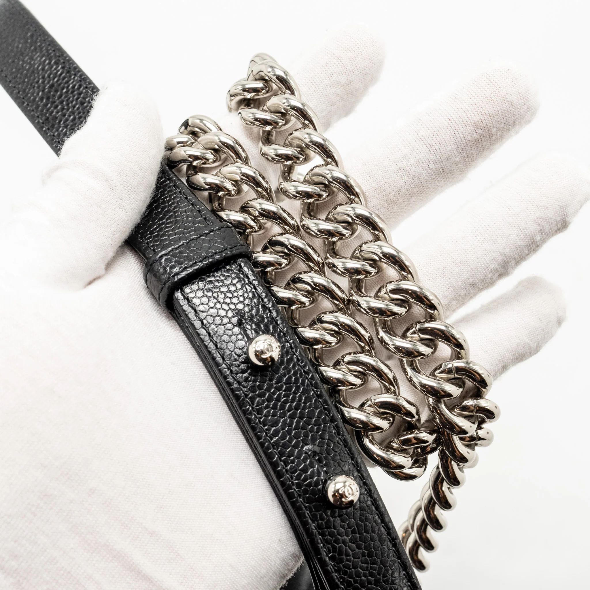 Chanel Chevron Medium Boy Bag caviar black SHW - Image 20