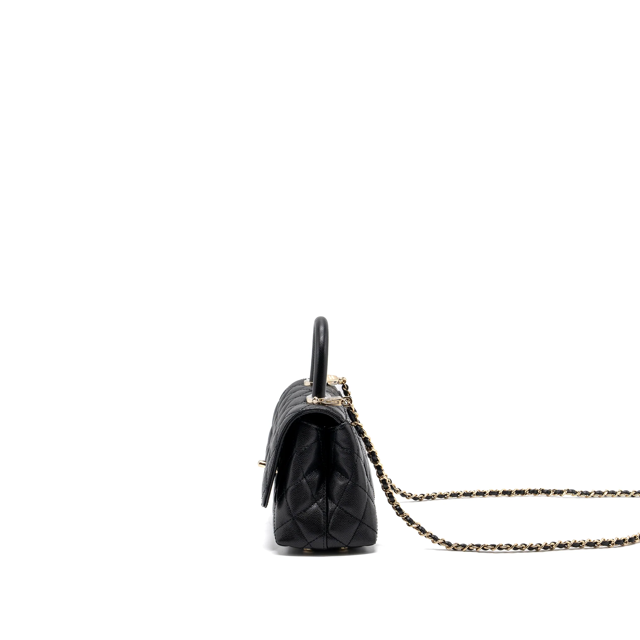 Chanel Coco handle Mini Caviar Black LGHW (Microchip) - Image 4