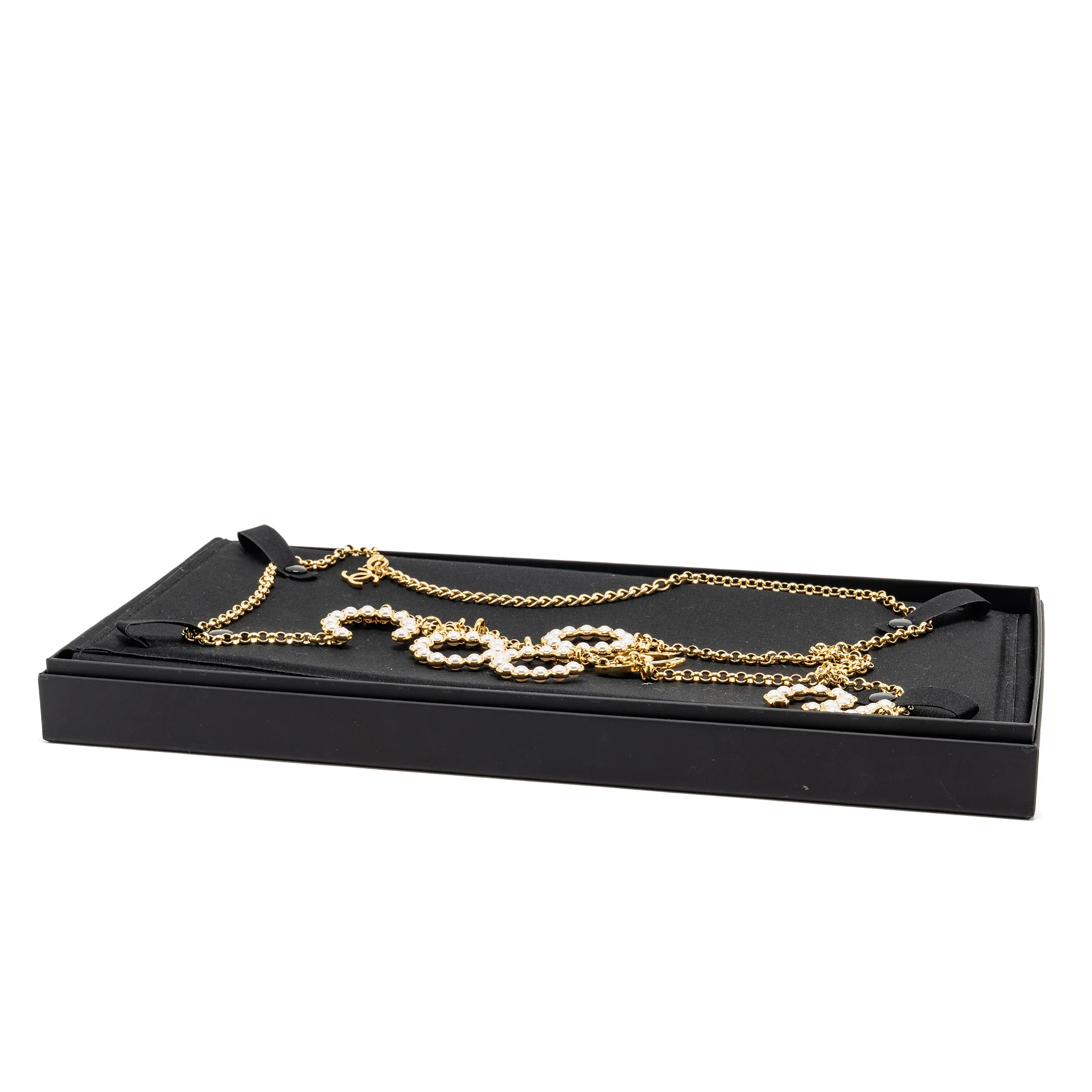 Chanel Coco letter chain belt with pearl gold tone - Image 2