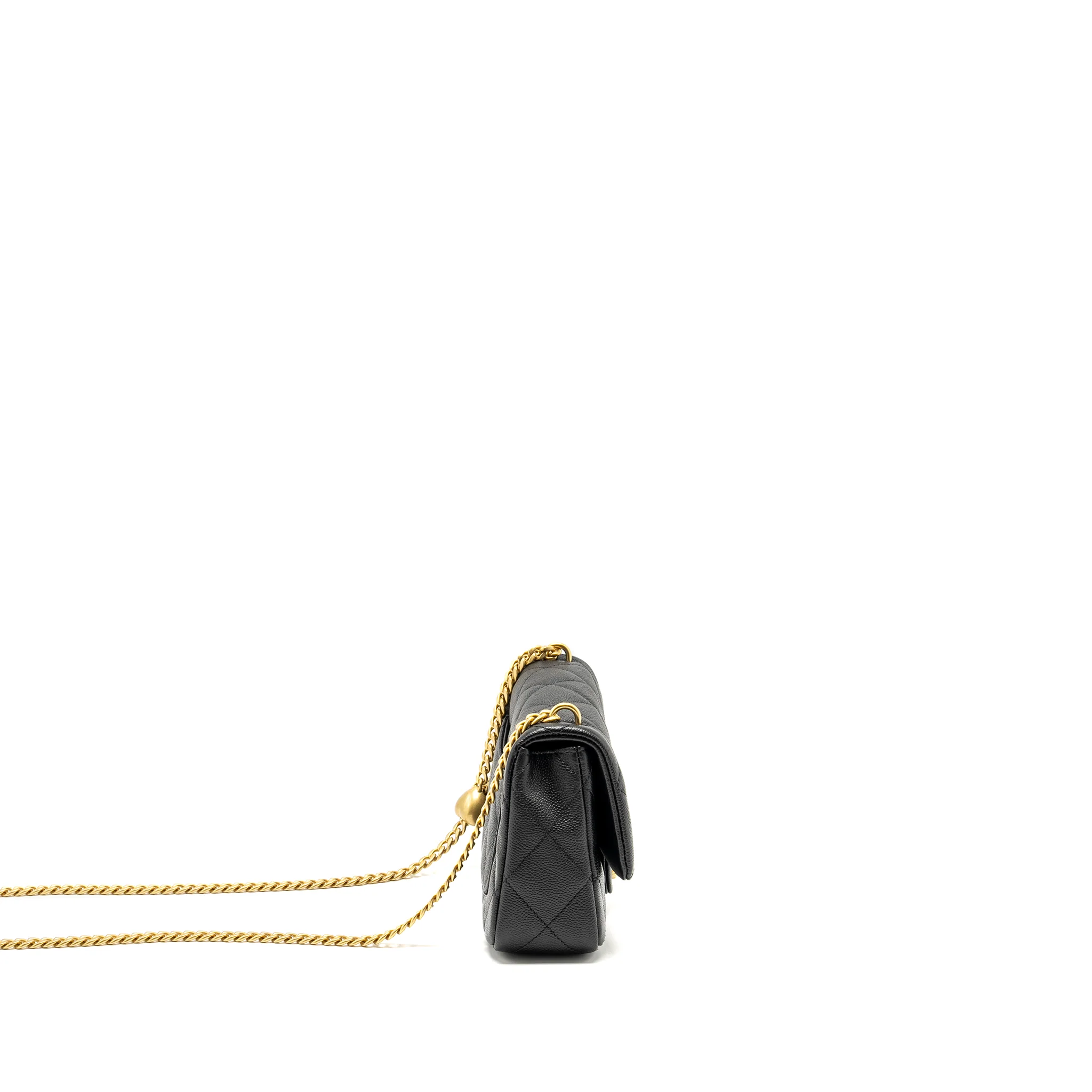 Chanel Coco Love Flap Bag with Adjustable Chain Caviar Black GHW (Microchip) - Image 3
