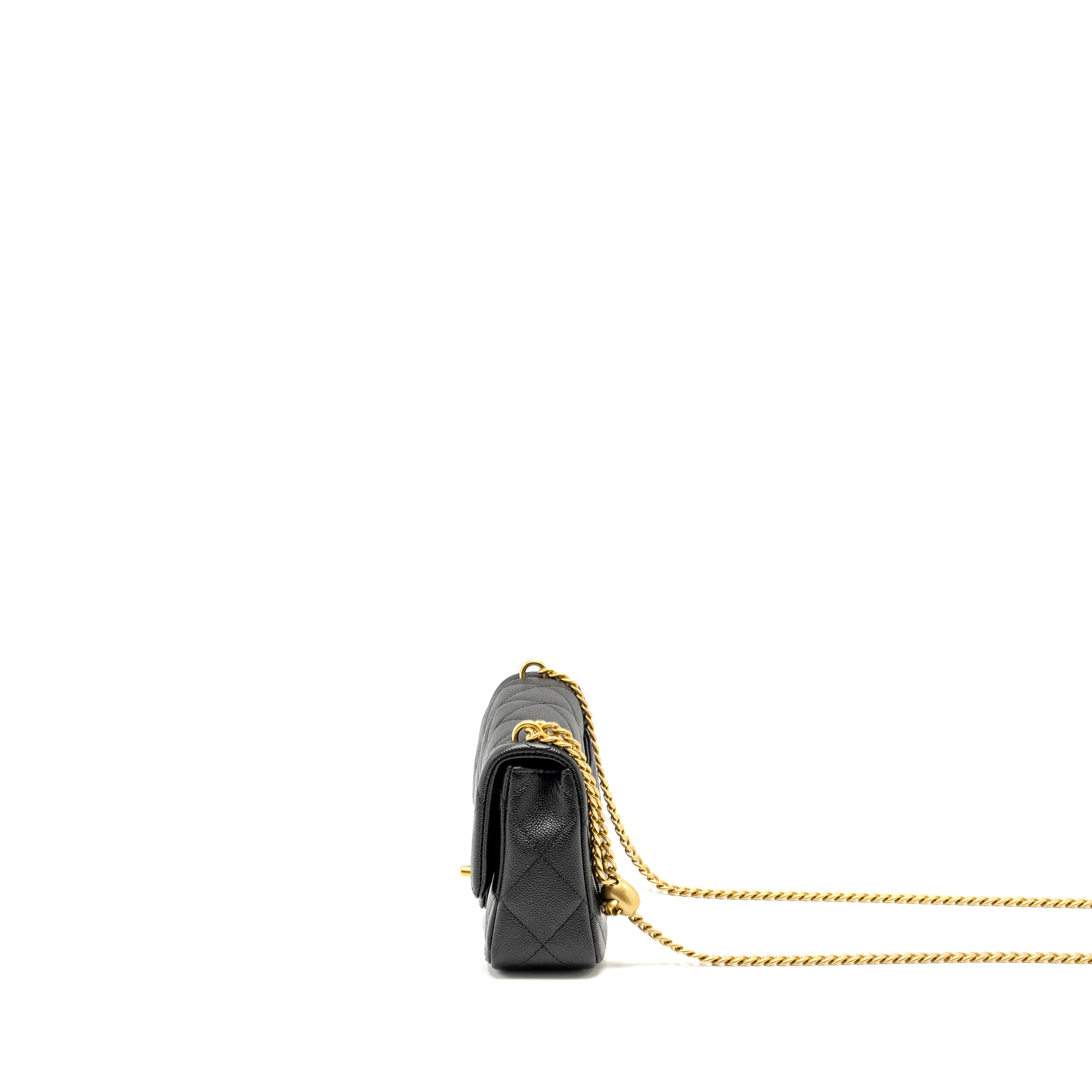 Chanel Coco Love Flap Bag with Adjustable Chain Caviar Black GHW (Microchip) - Image 4