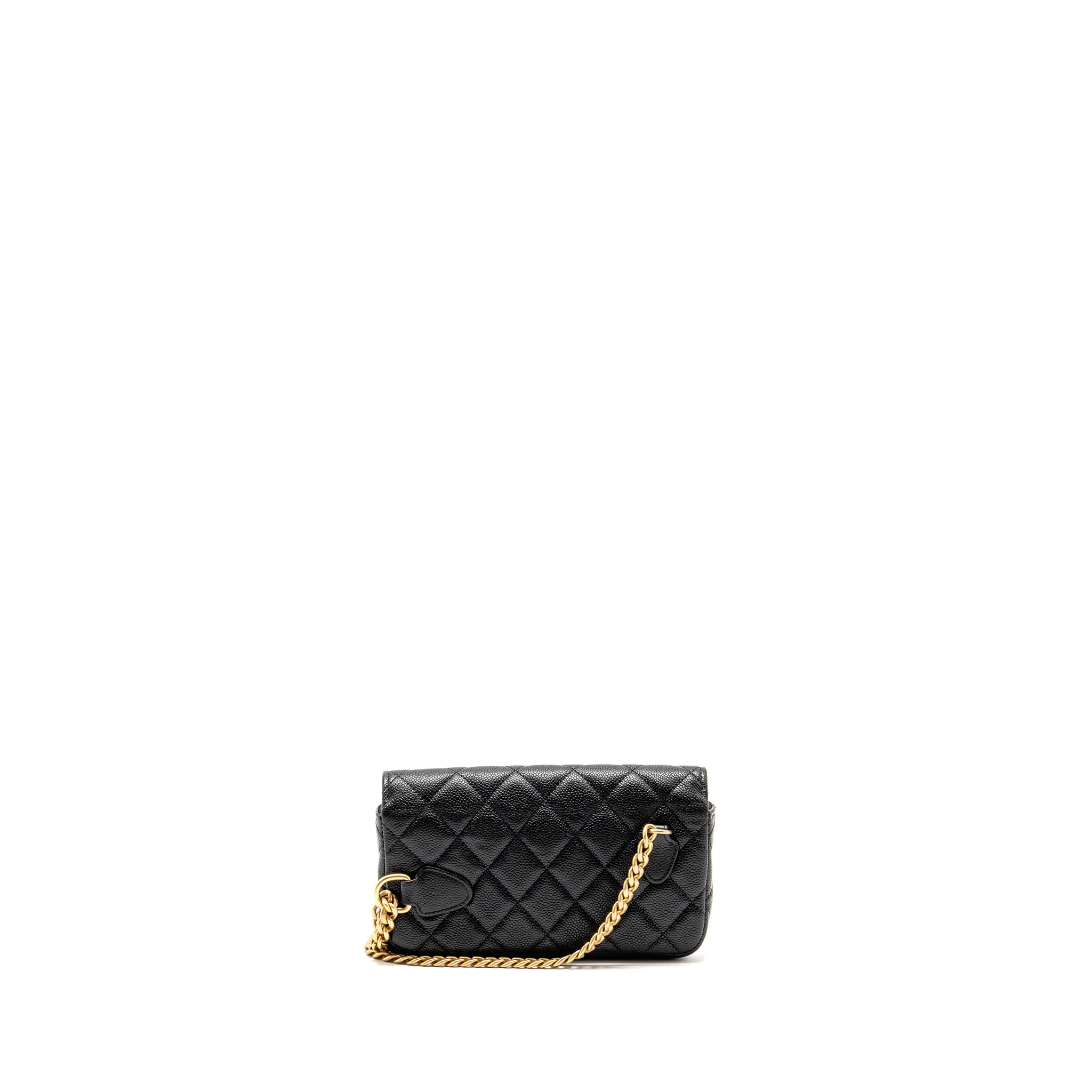 Chanel Coco Love Mini Flap Wallet on Chain Caviar Black GHW (Microchip) - Image 2