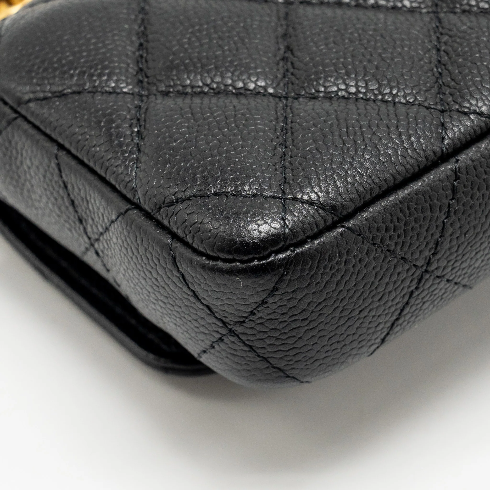 Chanel Coco Love Mini Flap Wallet with Chain Caviar Black GHW (Microchip) - Image 10