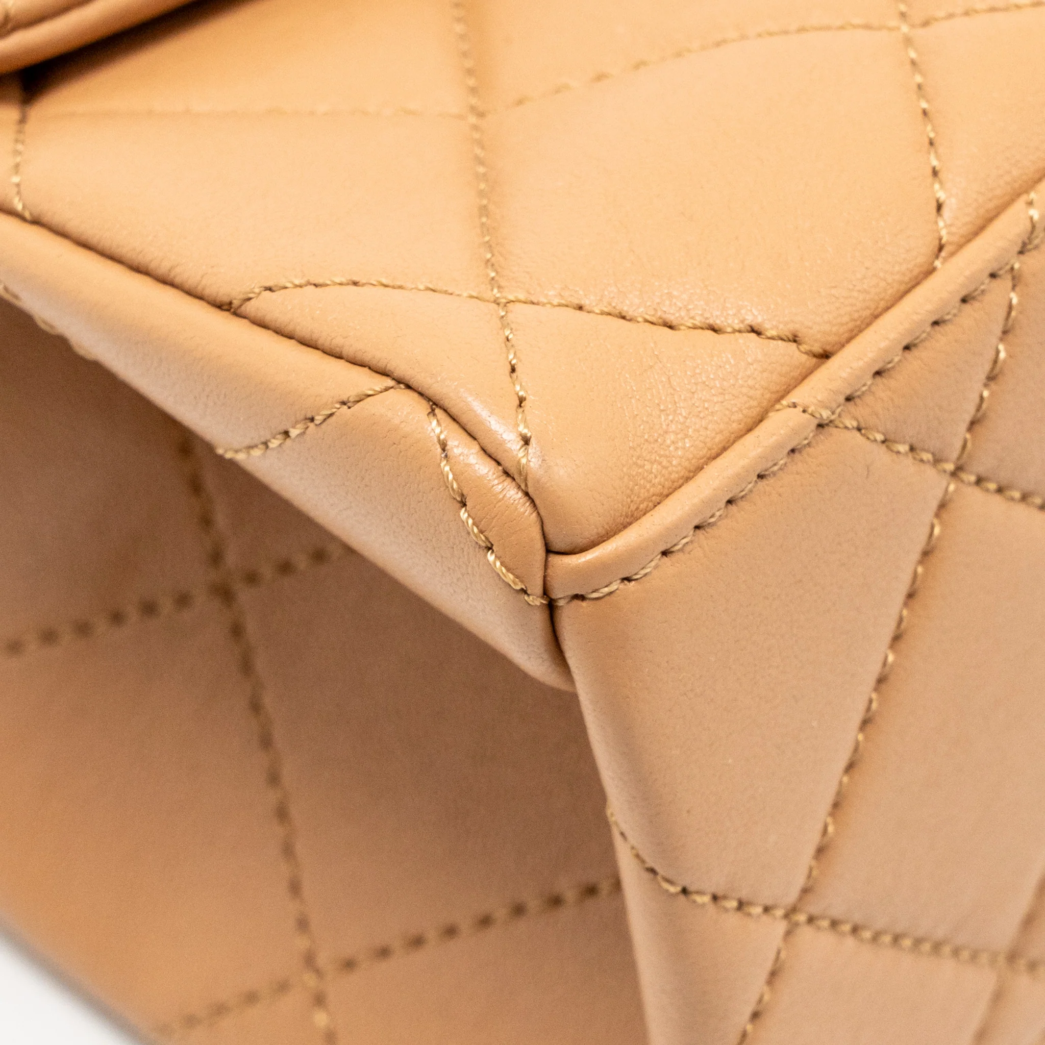 Chanel Detailed Chain CC Flap Bag Lambskin Dark Beige GHW (Microchip) - Image 12