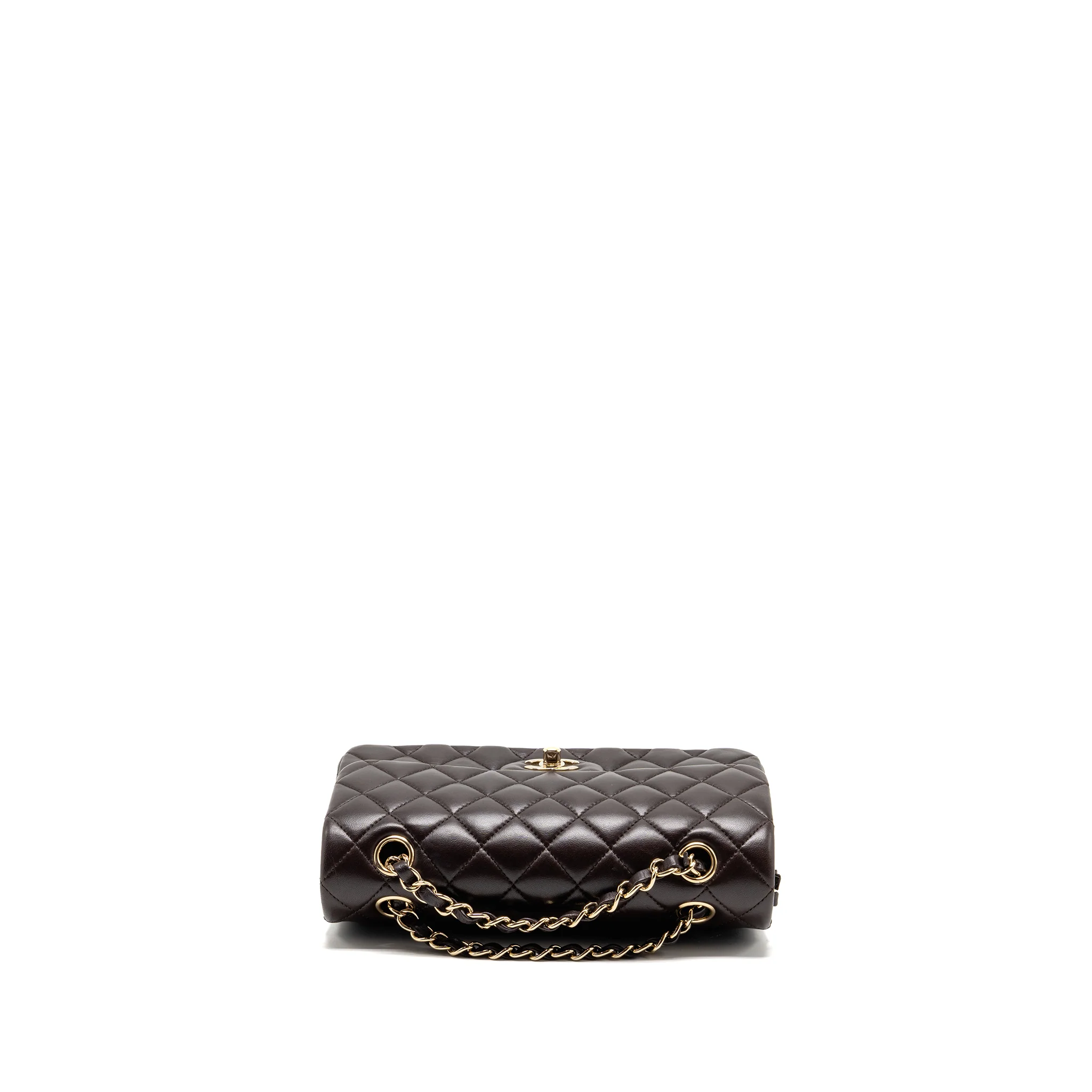 Chanel Small Classic Double Flap Bag Lambskin Dark Brown LGHW (Microchip) - Image 5
