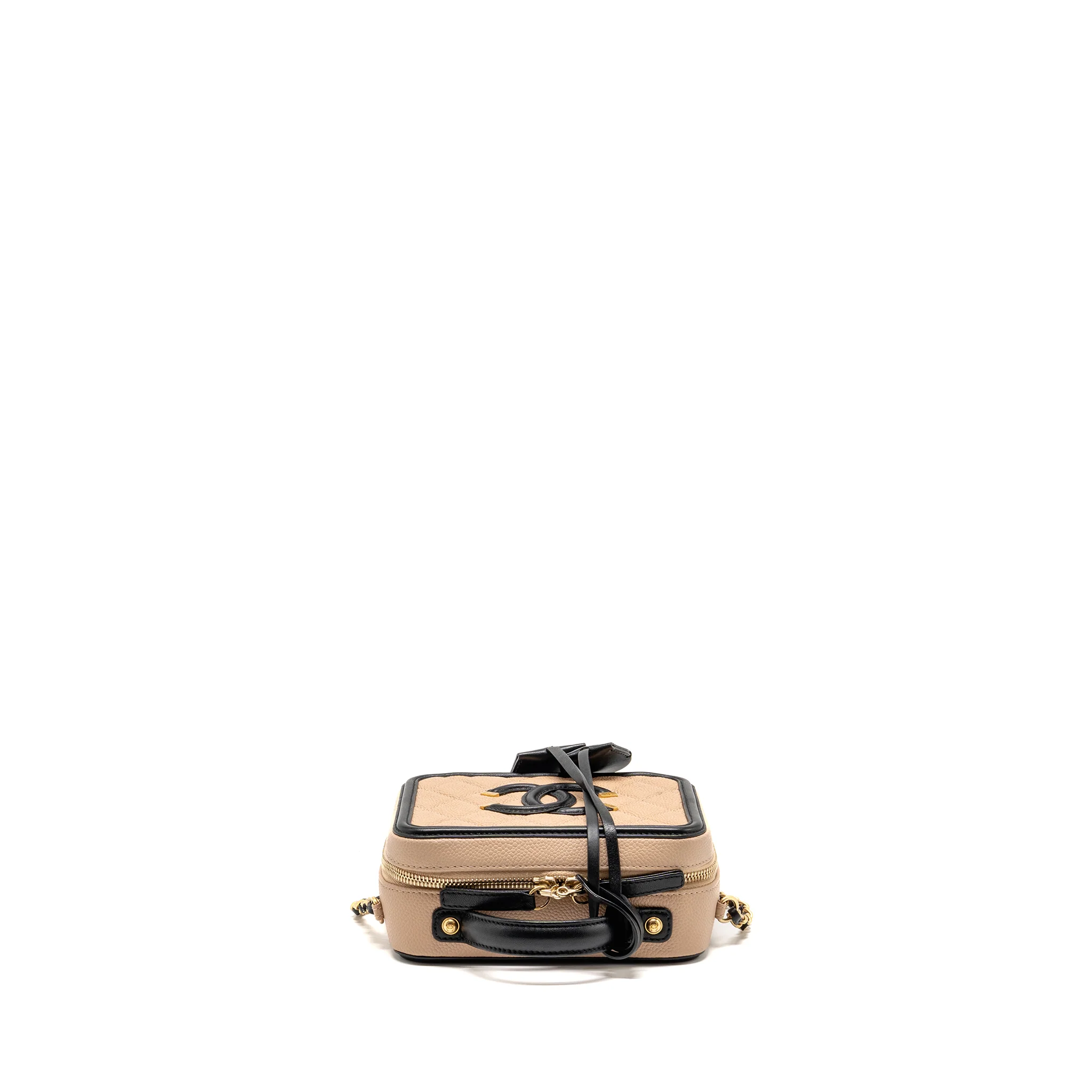 Chanel Filigree Vanity Case Caviar Beige/Black GHW - Image 5