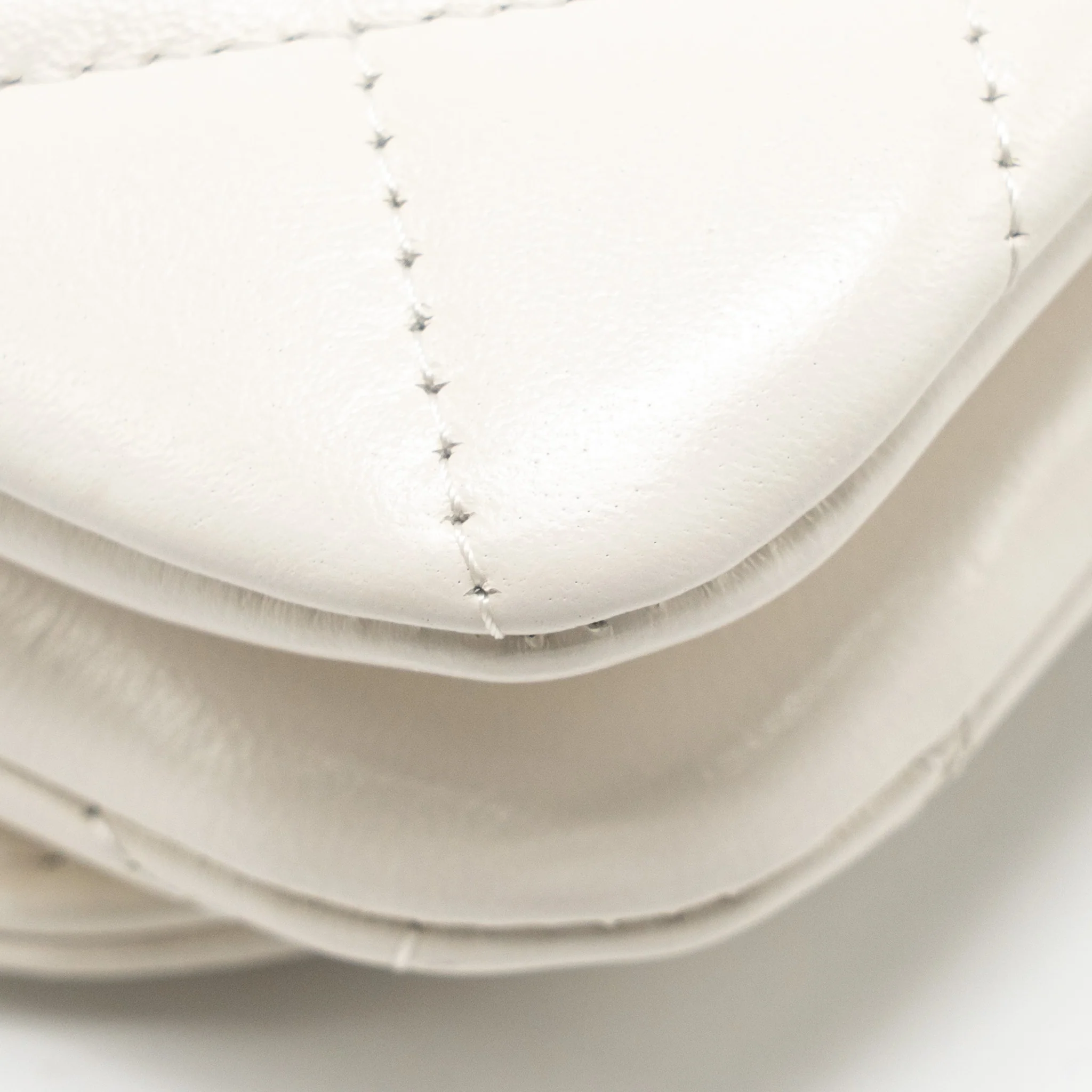 Chanel Flap Phone Holder with Chain Shiny Lambskin White GHW (Microchip) - Image 11