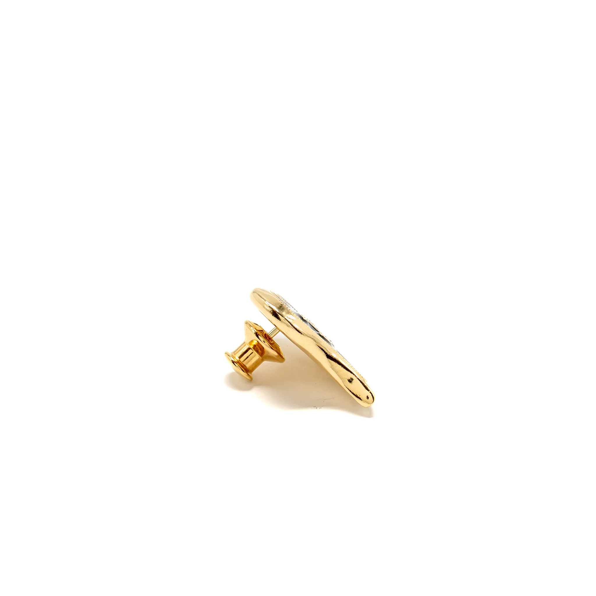 Chanel Heart CC Brooch Crystal Black Gold Tone - Image 3