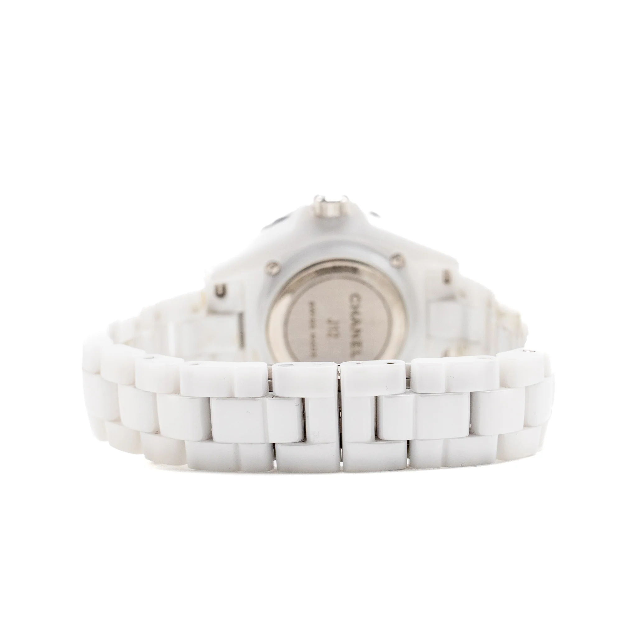 Chanel J12 Watch 33mm White Ceramic and Steel, White Mother-of-Pearl Dial with Diamonds (Model:H5704) - Image 6