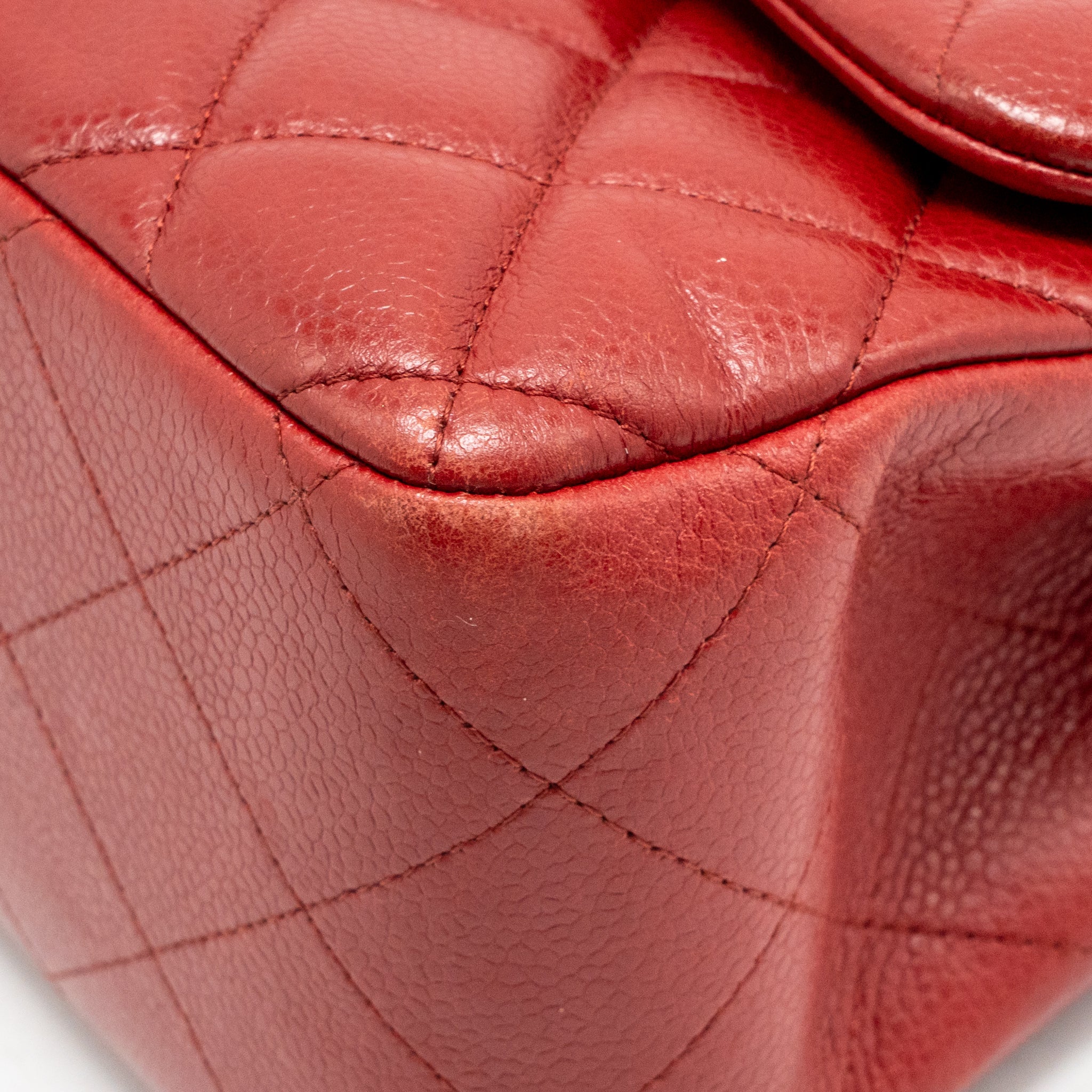 Chanel Jumbo Classic Double Flap Bag Caviar Red SHW - Image 10