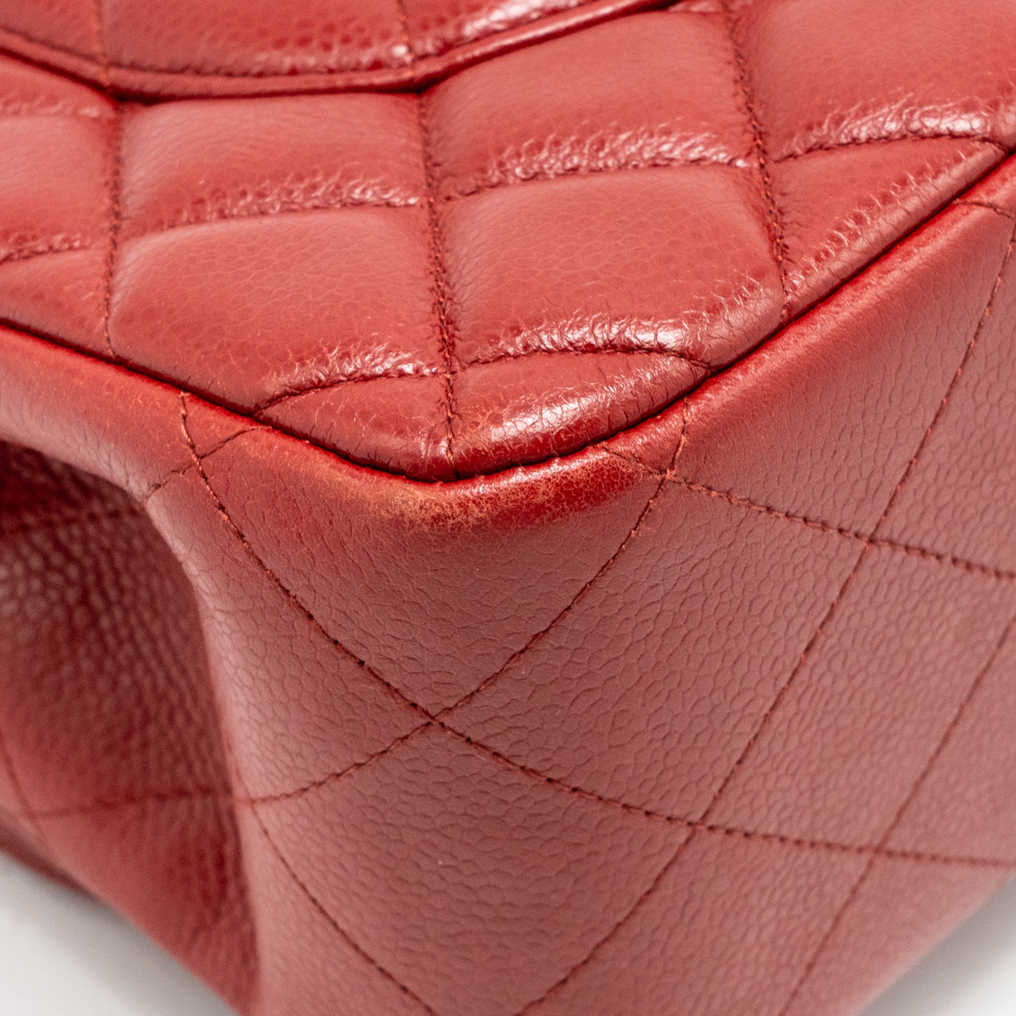 Chanel Jumbo Classic Double Flap Bag Caviar Red SHW - Image 11