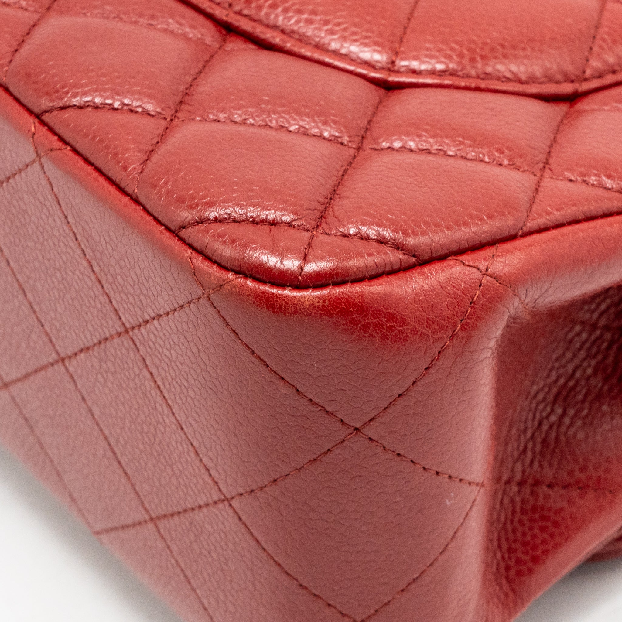 Chanel Jumbo Classic Double Flap Bag Caviar Red SHW - Image 12