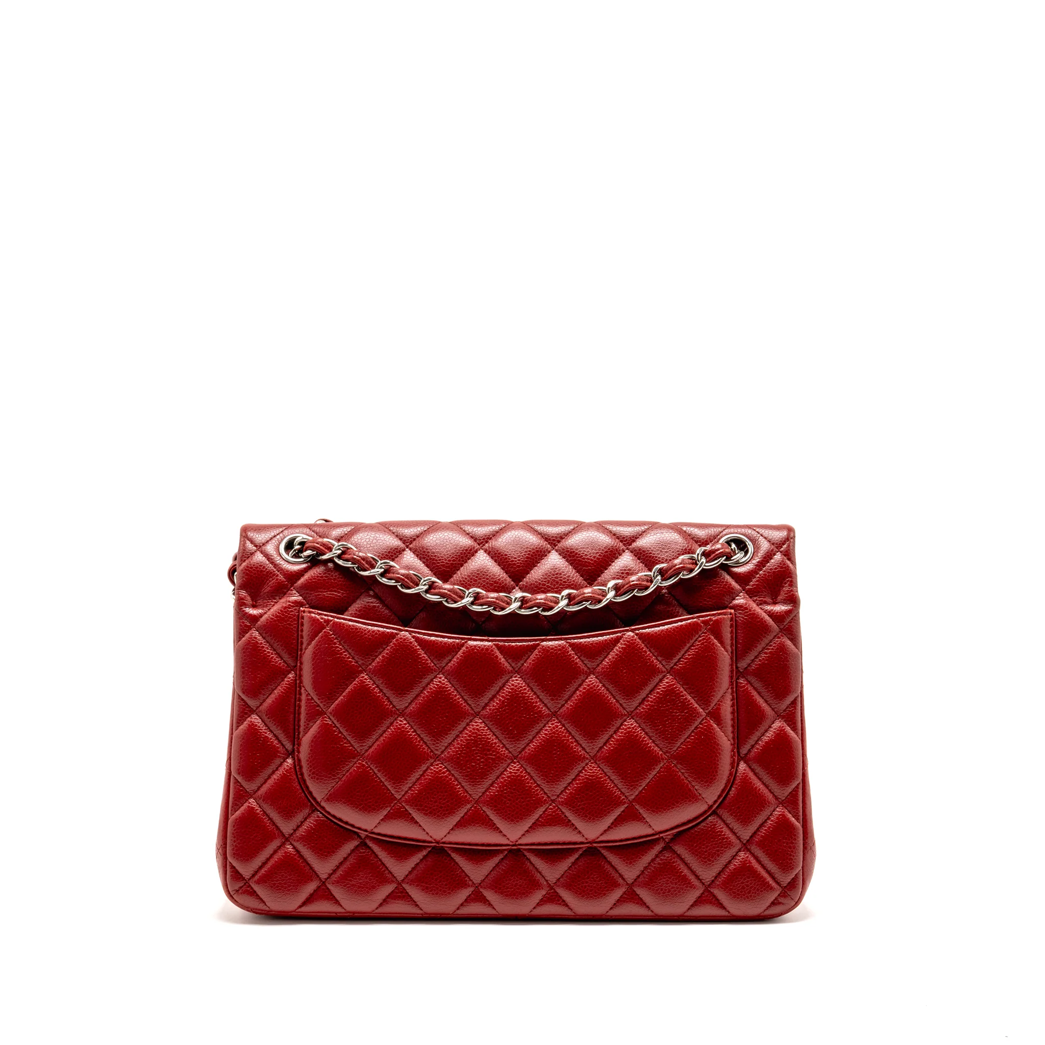Chanel Jumbo Classic Double Flap Bag Caviar Red SHW - Image 2