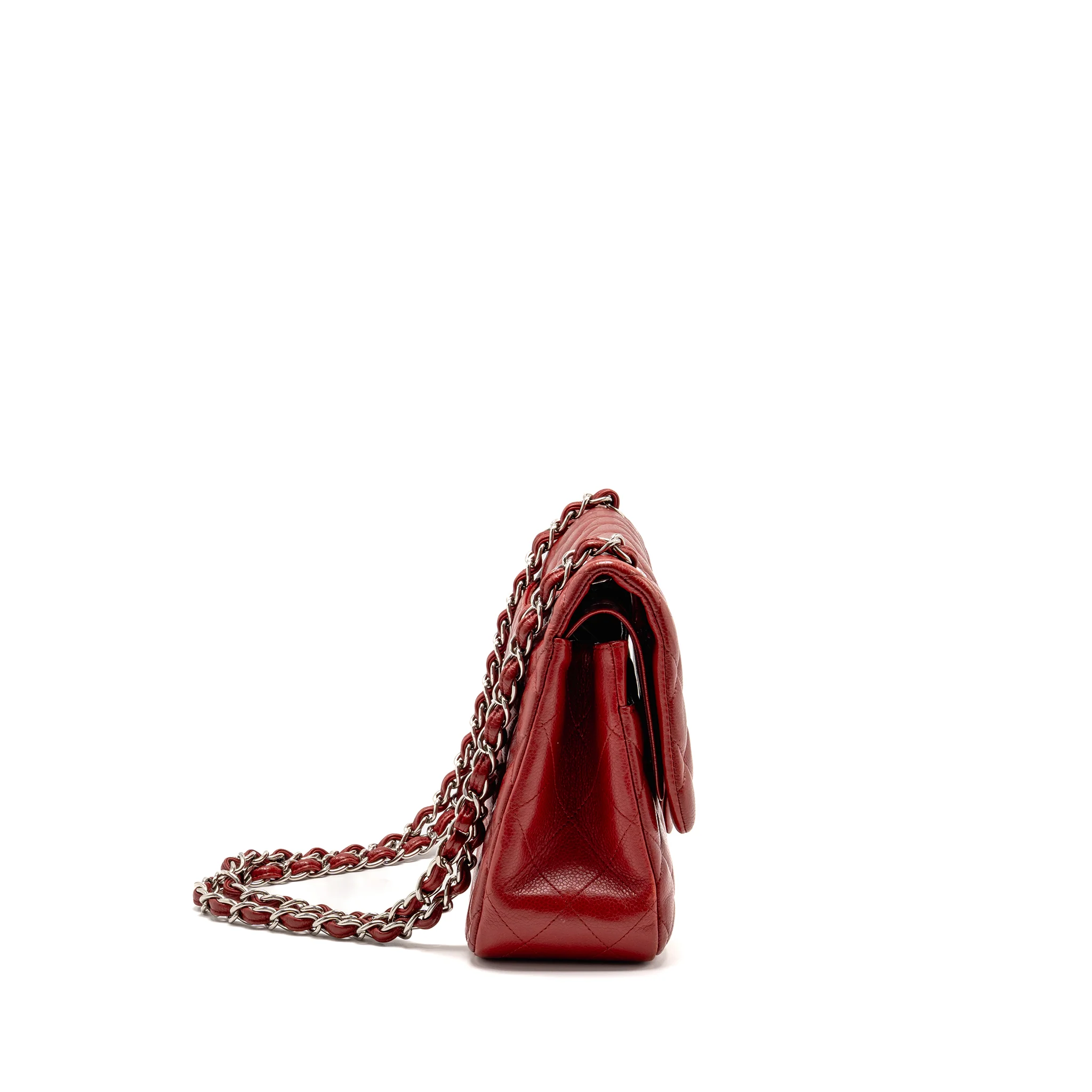 Chanel Jumbo Classic Double Flap Bag Caviar Red SHW - Image 3