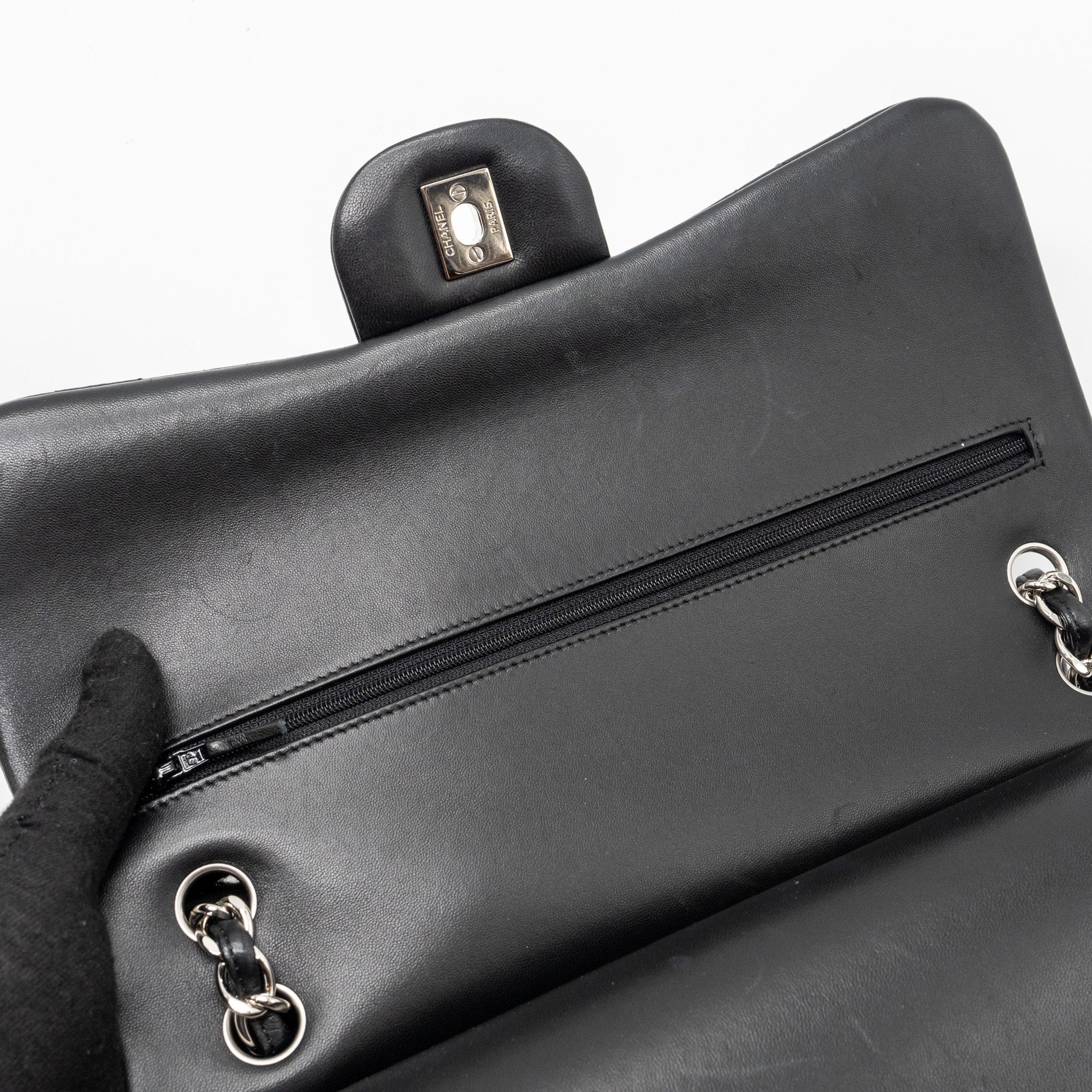 Chanel Jumbo Classic Double Flap Lambskin Black SHW - Image 11