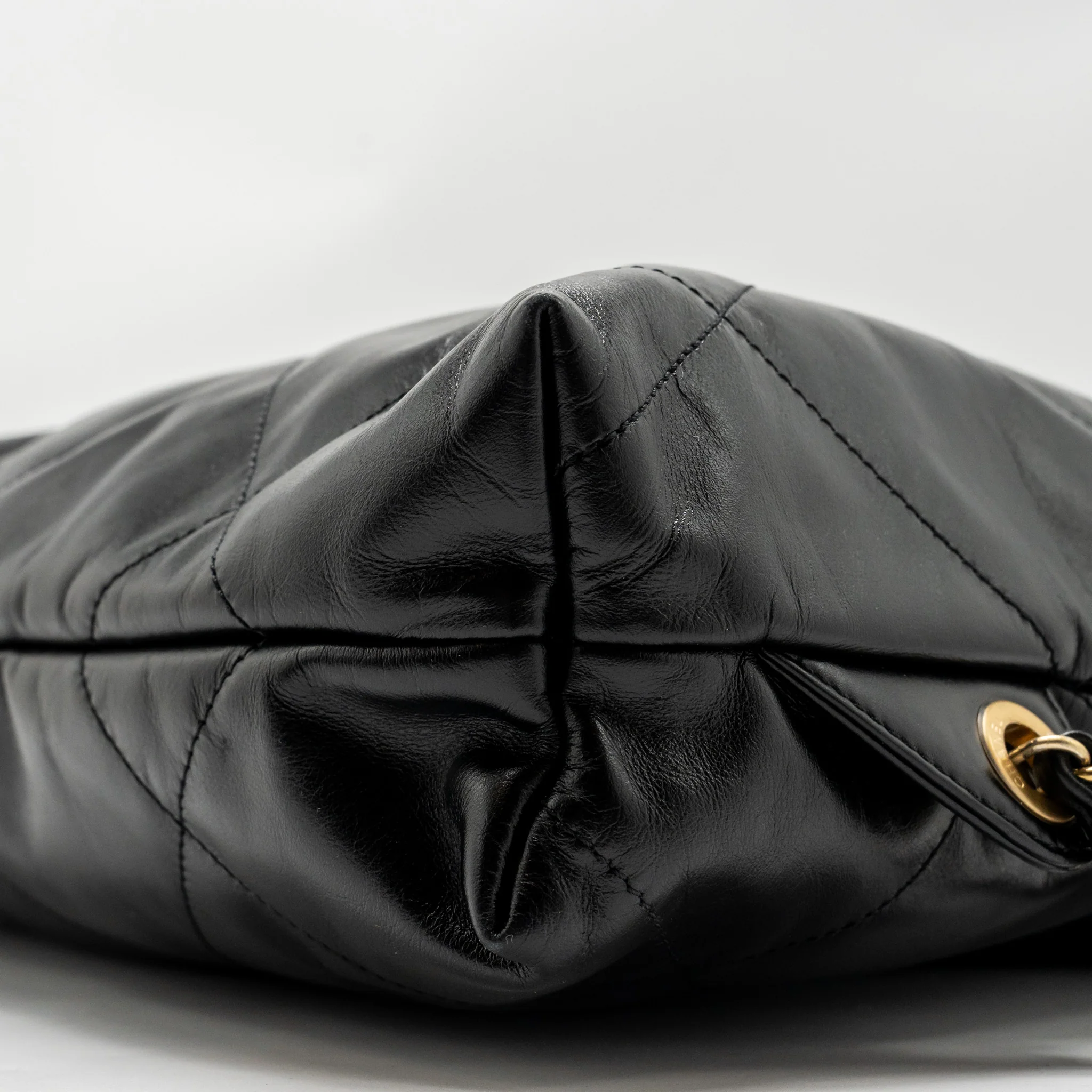 Chanel Large 22 Backpack Gold Letter Logo Shiny Calfskin Black GHW (microchip) - Image 7