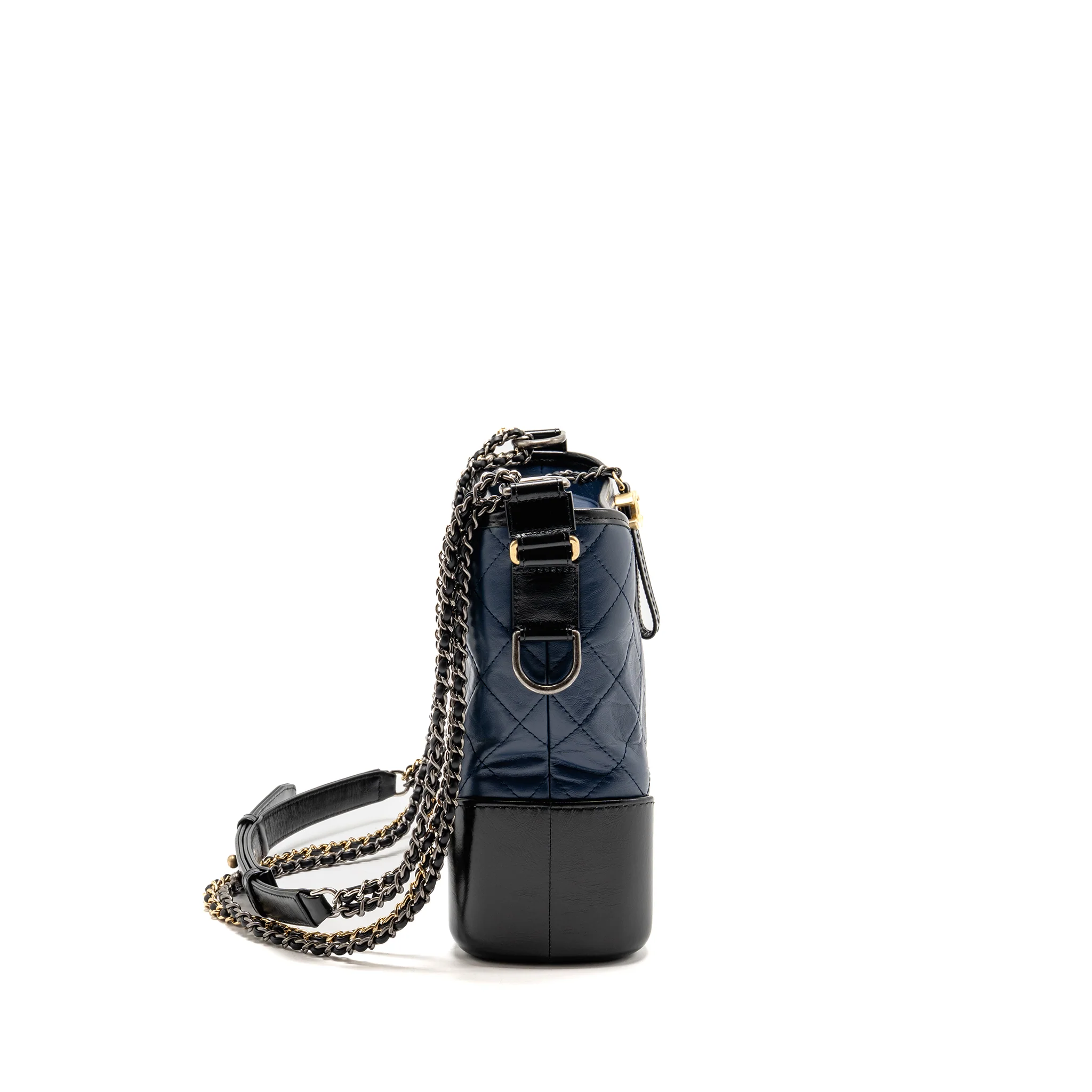 Chanel Large Gabrielle hobo bag calfskin blue / black multicolor hardware - Image 3