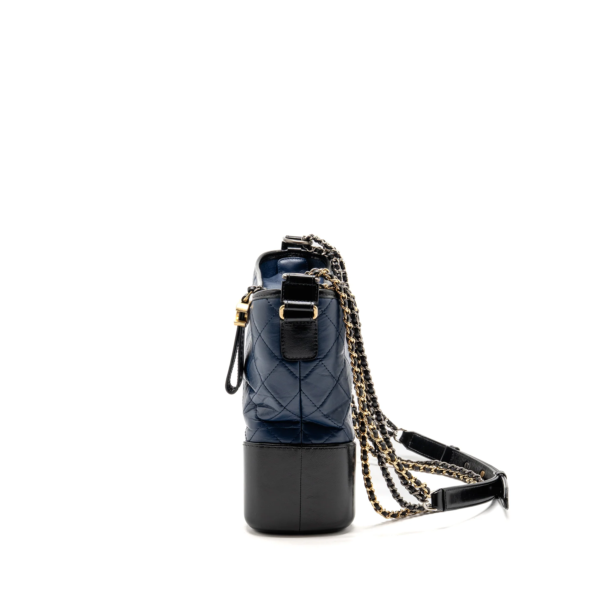 Chanel Large Gabrielle hobo bag calfskin blue / black multicolor hardware - Image 4