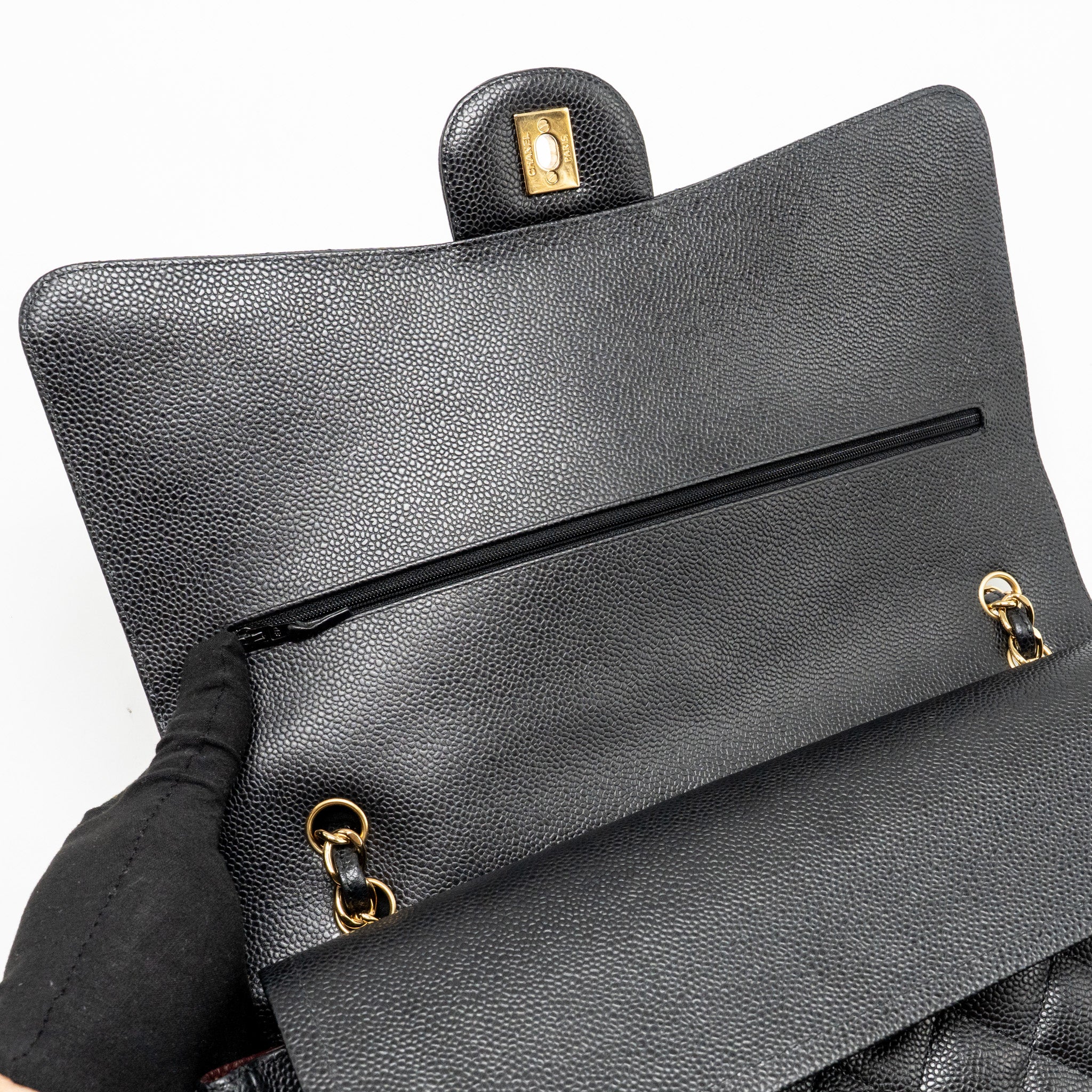 Chanel Maxi Classic Double Flap bag Caviar Black GHW - Image 13