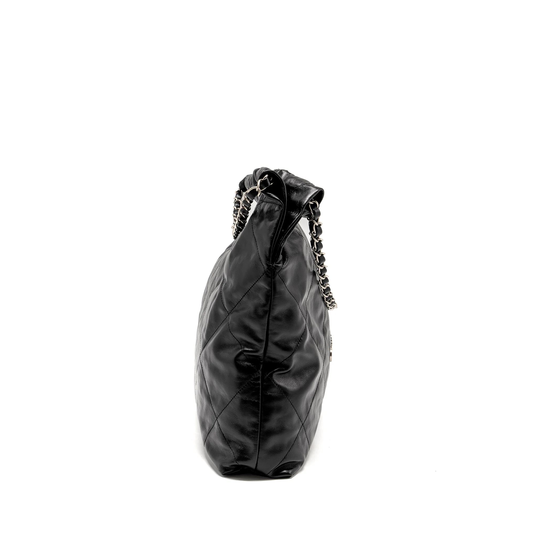 Chanel Medium 22 Shiny Calfskin Black SHW (Microchip) - Image 3