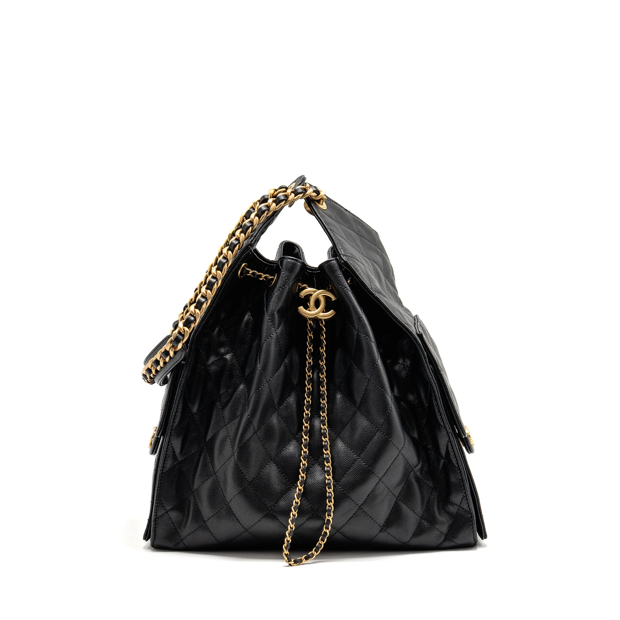 Chanel Medium 25 Bag Caviar Black GHW (Microchip)