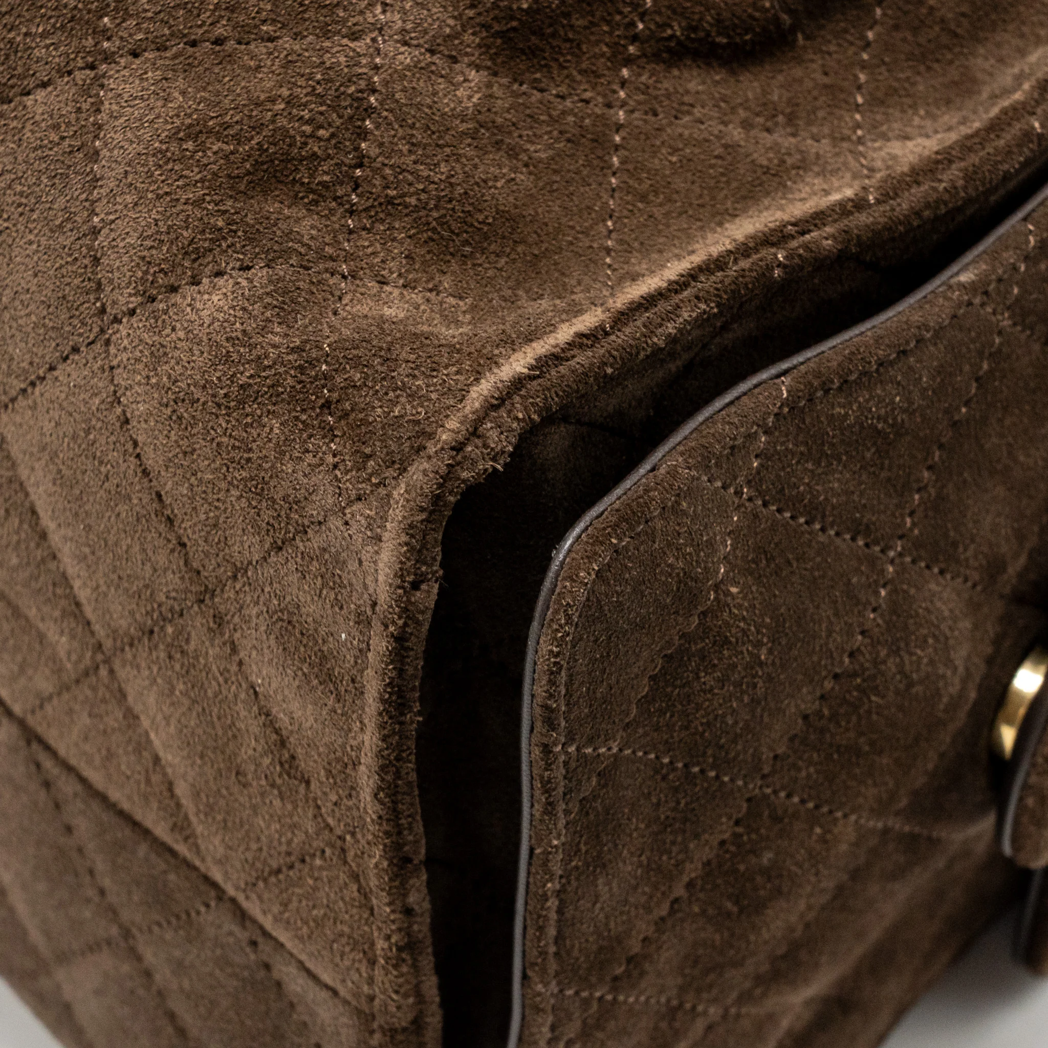 Chanel Medium 25 bag suede leather brown GHW (microchip) - Image 12